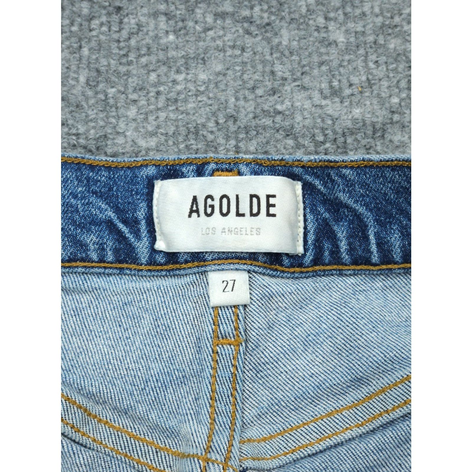 Agolde AGOLDE Jeans Women's Riley Mid Rise Straight Leg CROP 27 (FITS 25 x 25) Blue Size 27" / US 4 / IT 40 - 7 Thumbnail