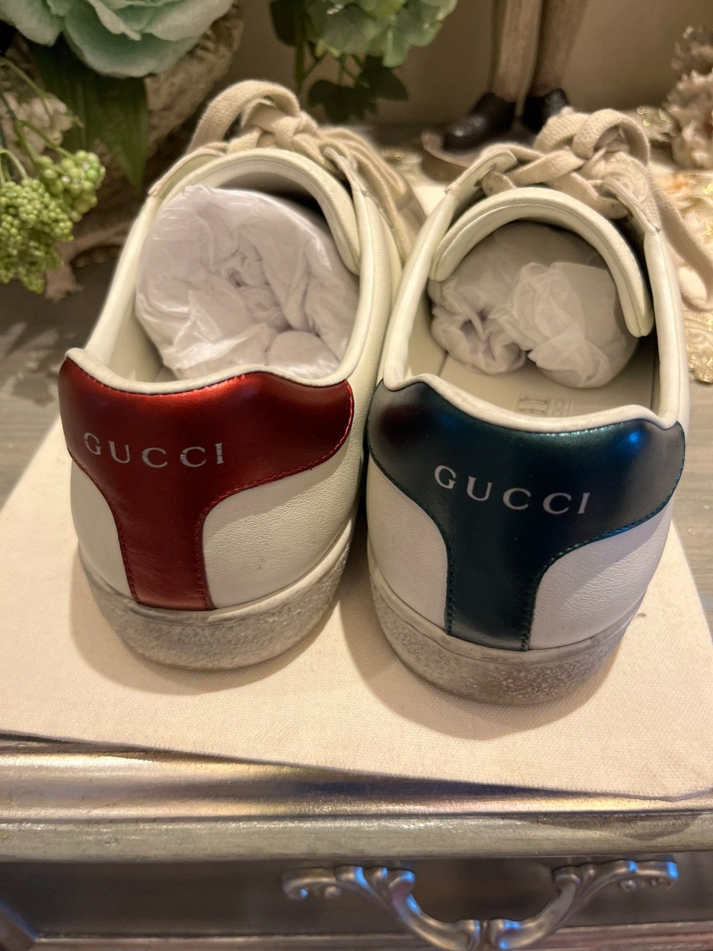Gucci Gucci Lightning Logo Distressed White Sneakers Size US 8 / EU 41 - 3 Thumbnail