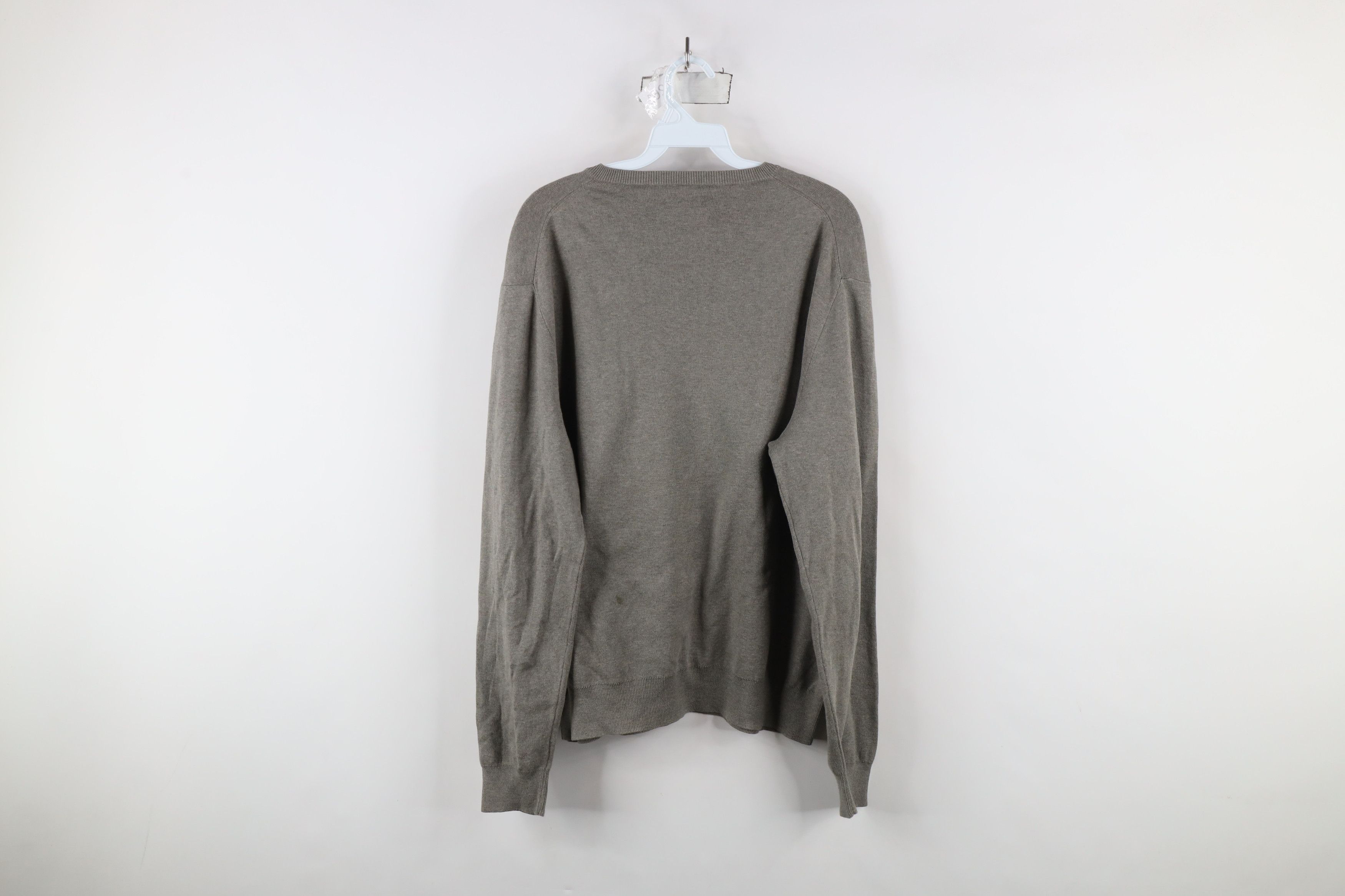 Ralph Lauren × Vintage Vintage 90s Ralph Lauren Knit V-Neck Sweater Heather Gray Size US XL / EU 56 / 4 - 9 Thumbnail