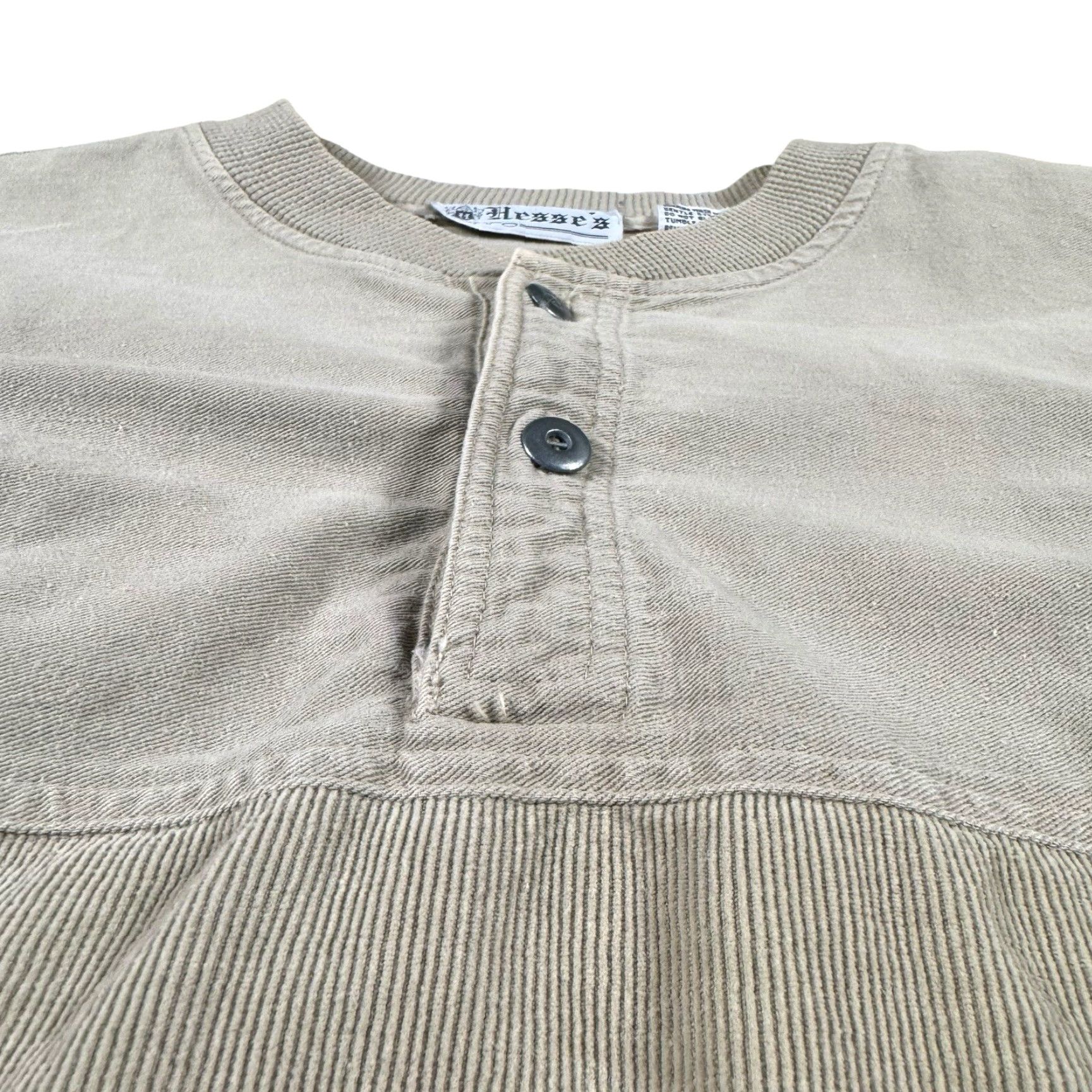 Vintage VINTAGE Corduroy Sweatshirt Jeans Jeans Mens Large Tall Elbow Patch Henley Pullover 90s Mens Size US L / EU 52-54 / 3 - 3 Thumbnail