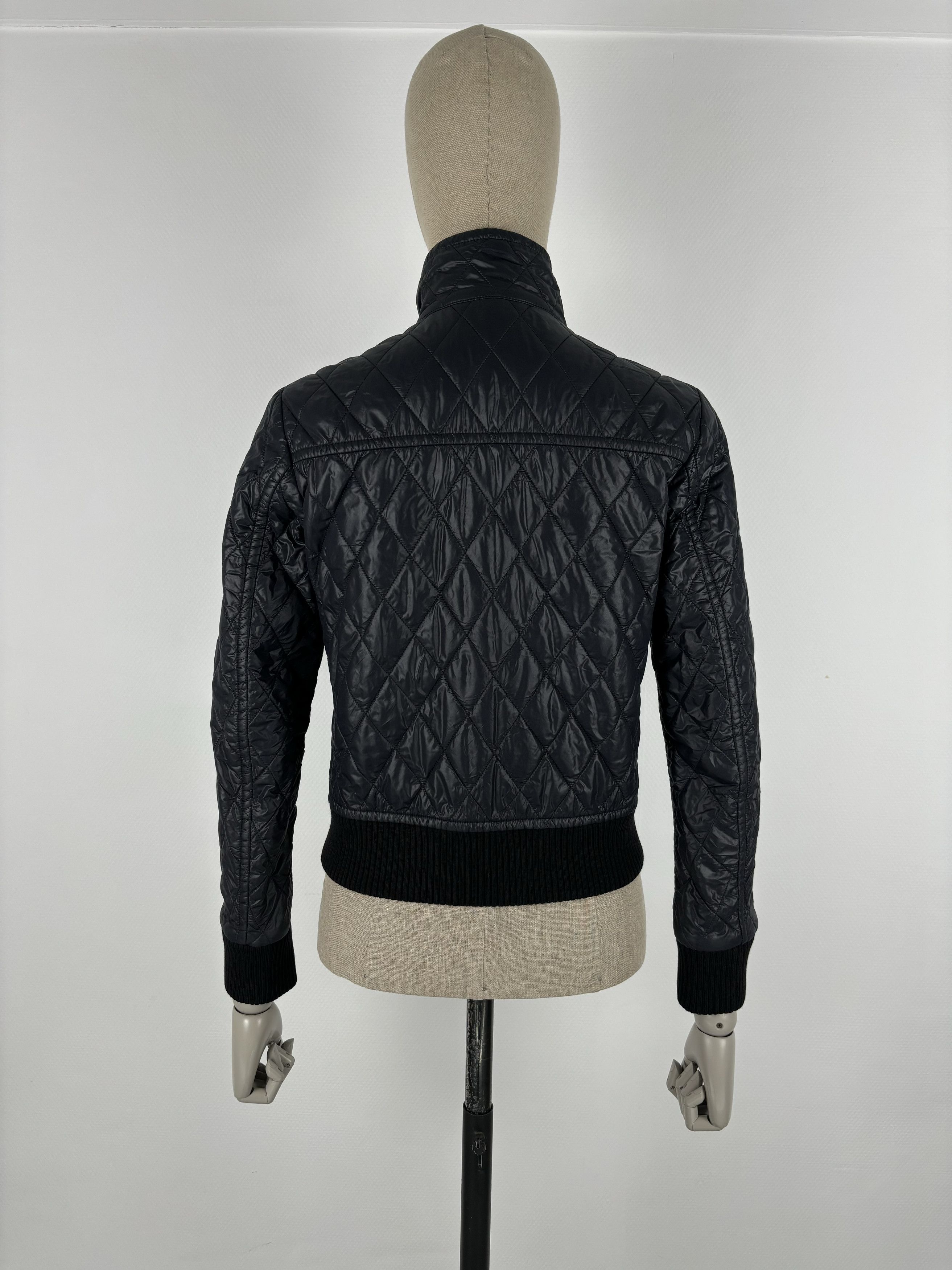Burberry London Nova Check Biker Ribbed Cuffs Quilted Jacket Full-Zip Bomber Size M / US 6-8 / IT 42-44 - 11 Thumbnail