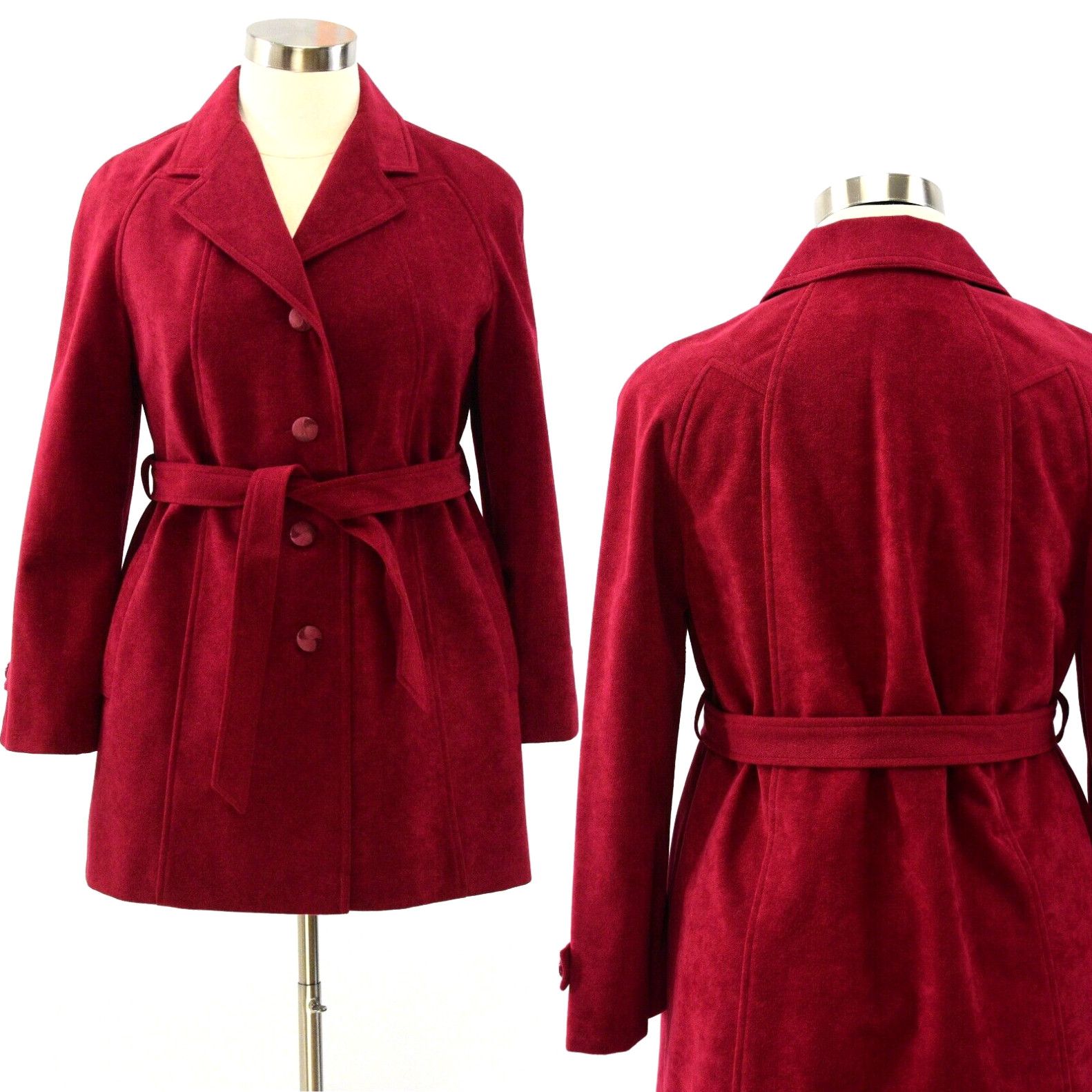 image of 70's Vintage Womens XL Brick Red Ultra Suede Coat Skin Gear Ii in White