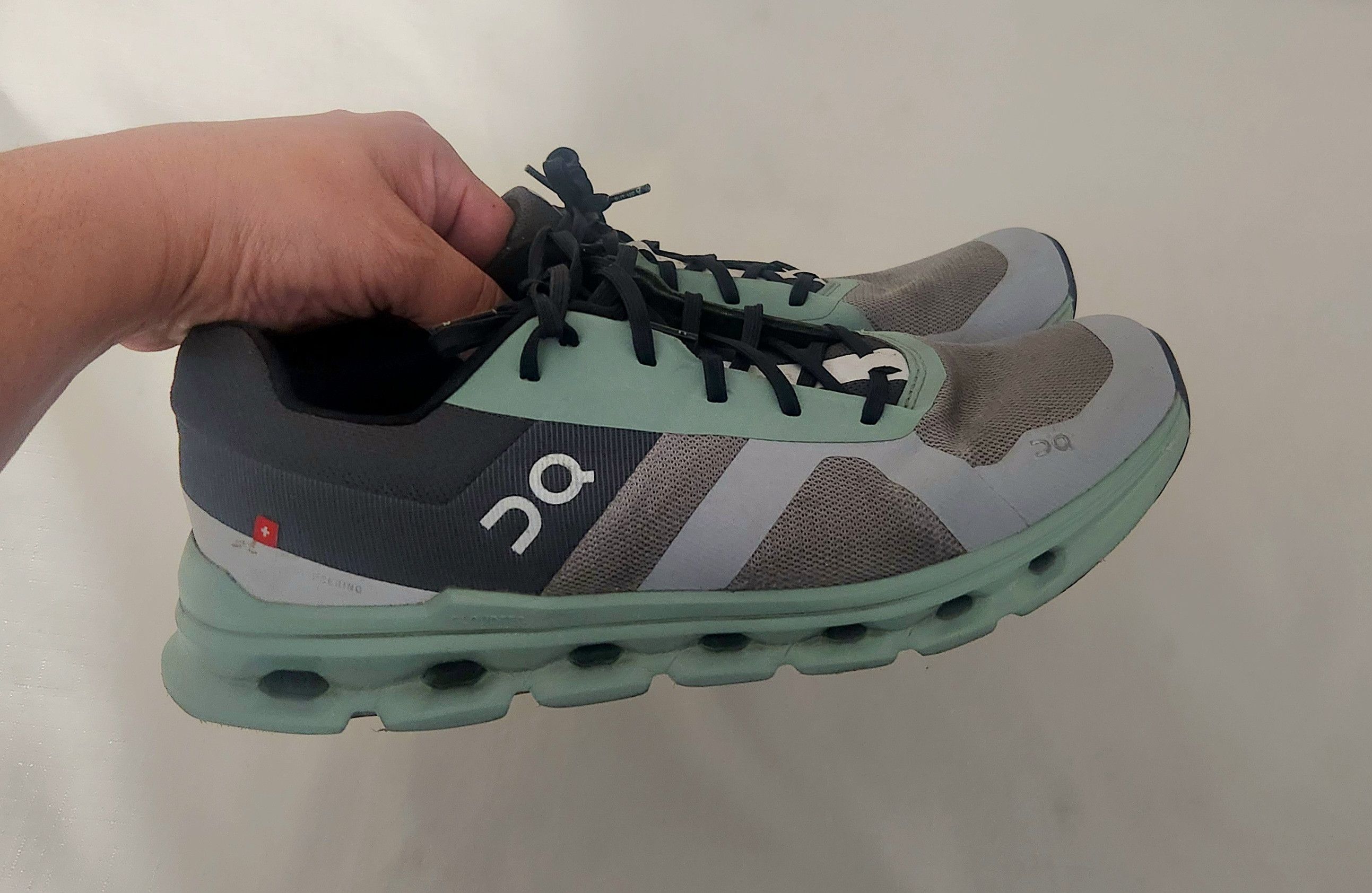On On Running Men's Cloudrunner Sneakers Alloy/Moss Size 10.5 Size US 10.5 / EU 43-44 - 2 Thumbnail
