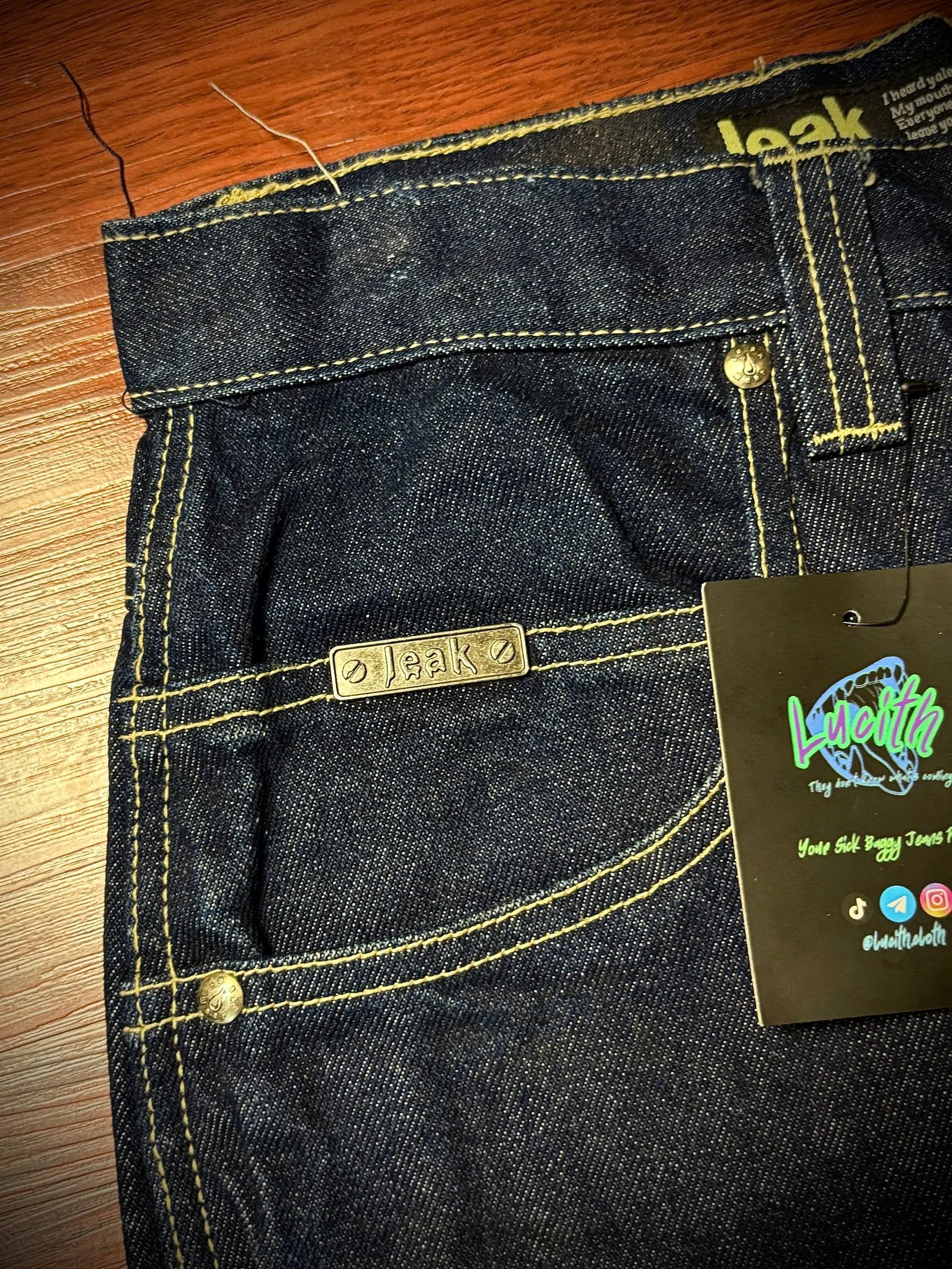 JNCO Vintage 00s Leak Raw Denim Like Evisu Jeans Size US 32 / EU 48 - 4 Thumbnail