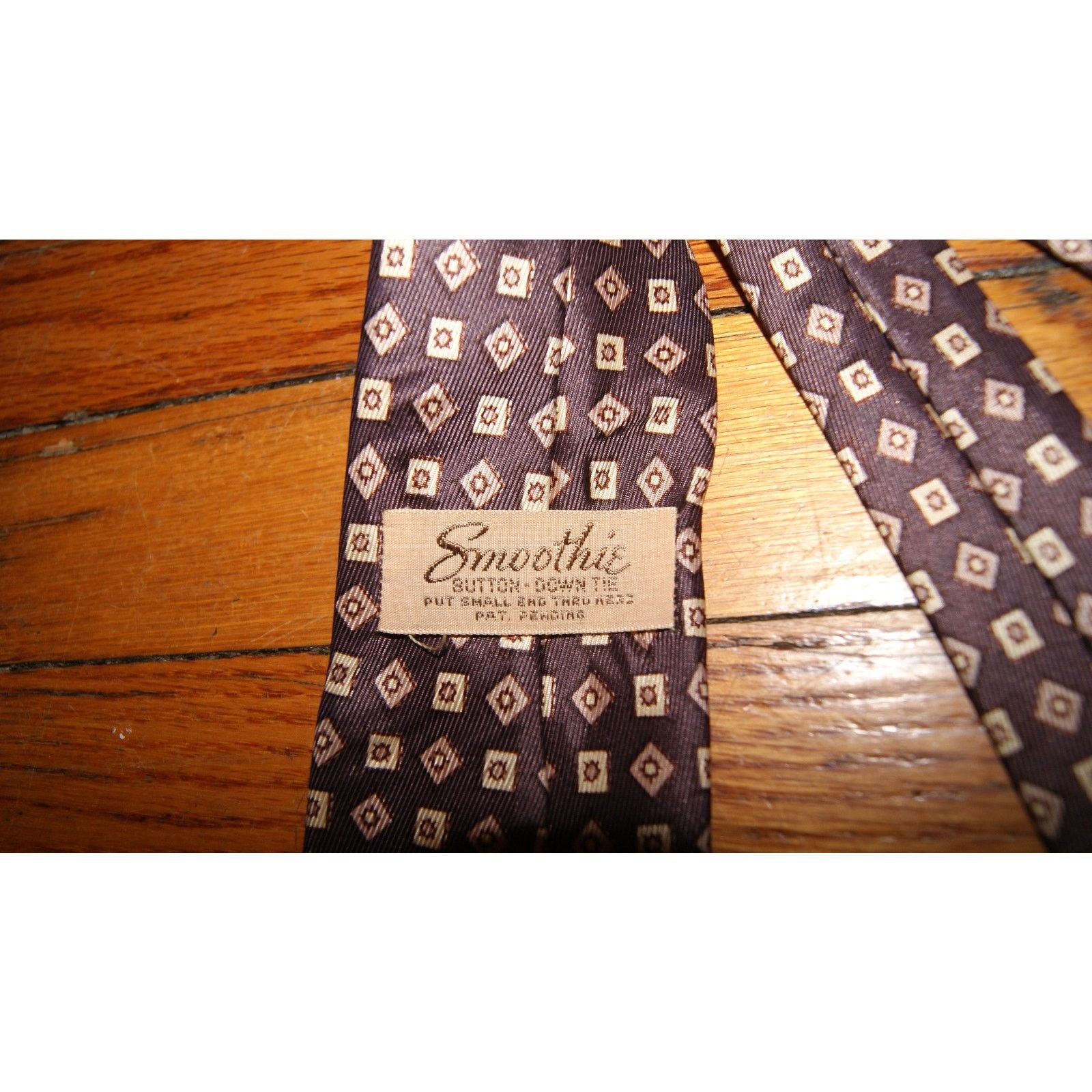 Vintage vtg 50s 60s Smoothie Button Down Skinny Tie Repp Necktie Size ONE SIZE - 4 Thumbnail