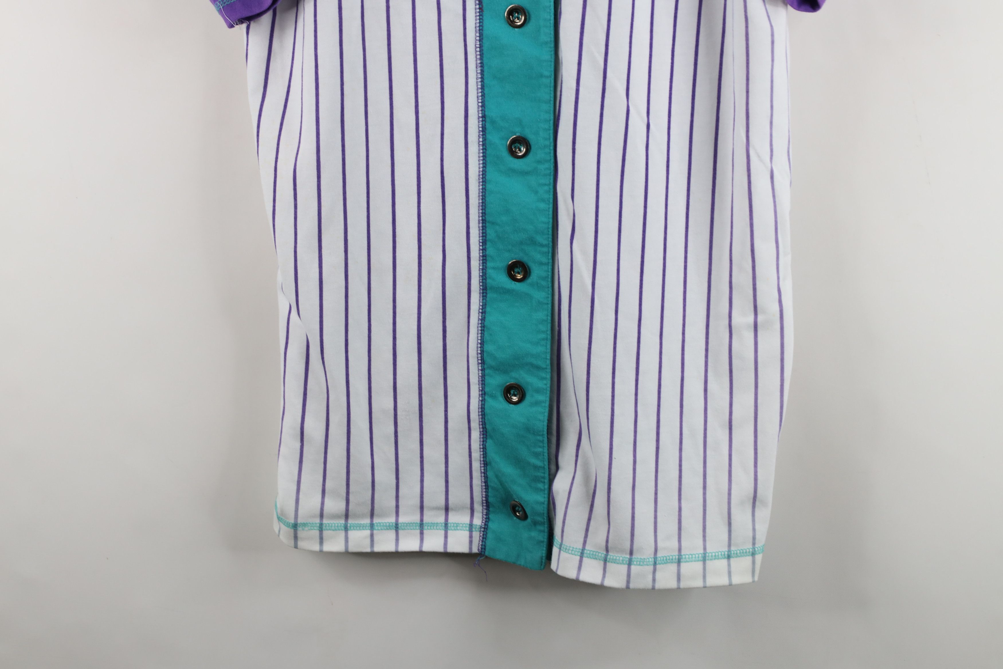 Vintage Vintage 90s Streetwear Distressed Pinstriped Baseball Jersey Size M / US 6-8 / IT 42-44 - 3 Thumbnail
