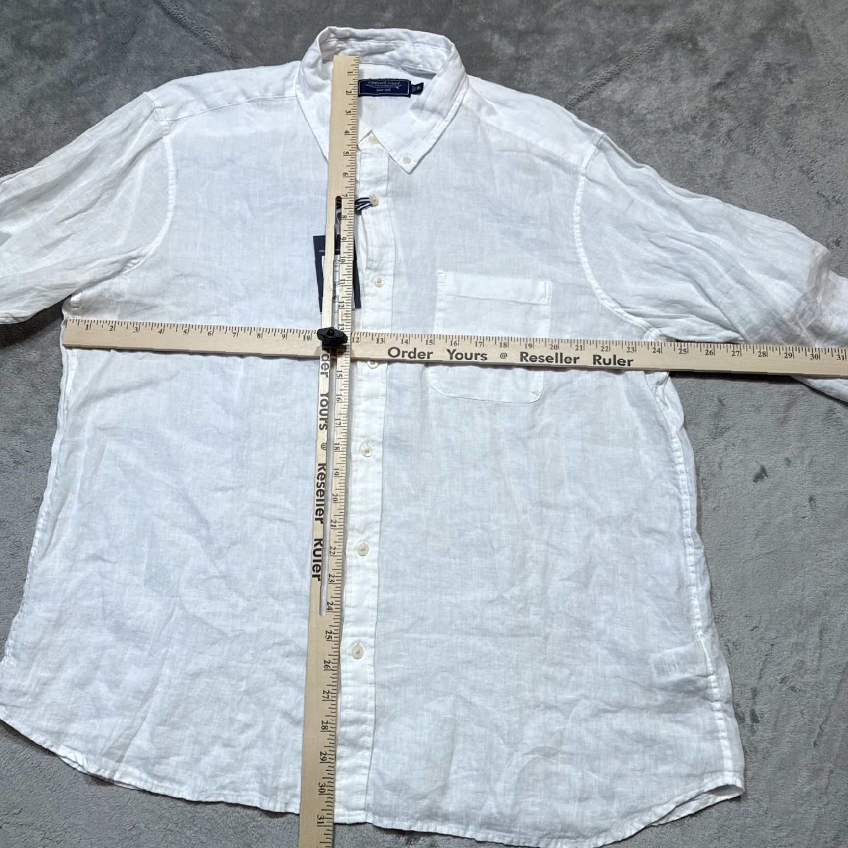 Vineyard Vines Vineyard Vines Shirt Mens XL White Surfside Solid Linen Beach Button-Down Long Sleeve Collared Beach Theme Casual Travel Regular. Size US XL / EU 56 / 4 - 5 Thumbnail