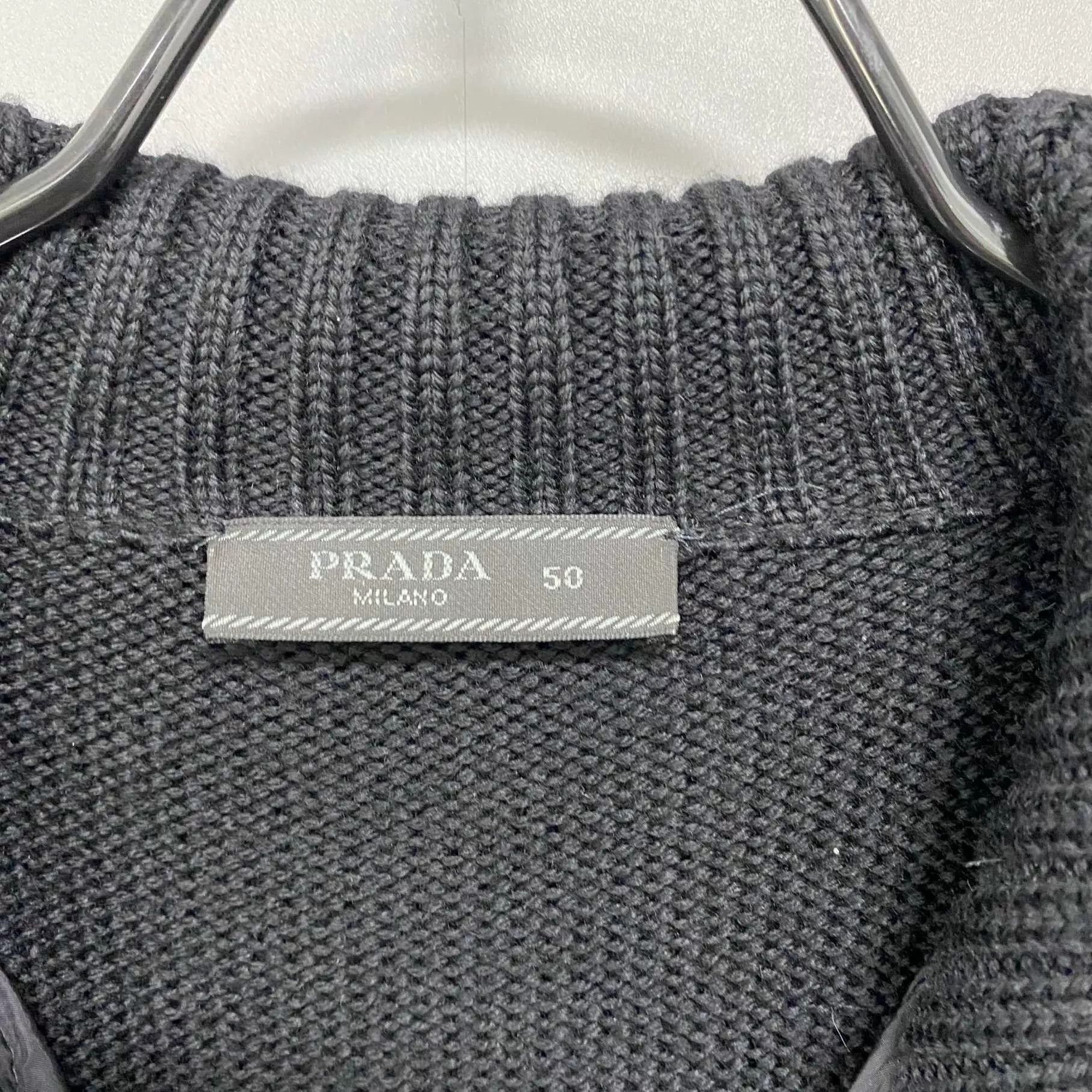 Prada PRADA Black Knit-Paneled Cotton Jacket Size 50 Size US M / EU 48-50 / 2 - 5 Thumbnail