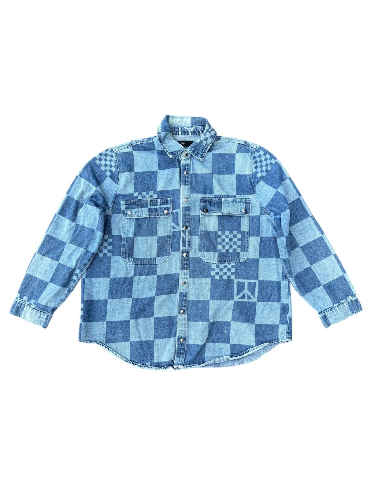 Japanese Brand × Kapital JAPAN BRAND JUNY DENIM PLAID SNAP BUTTON JACKET OVERSIZED Size US M / EU 48-50 / 2 - 1 Thumbnail
