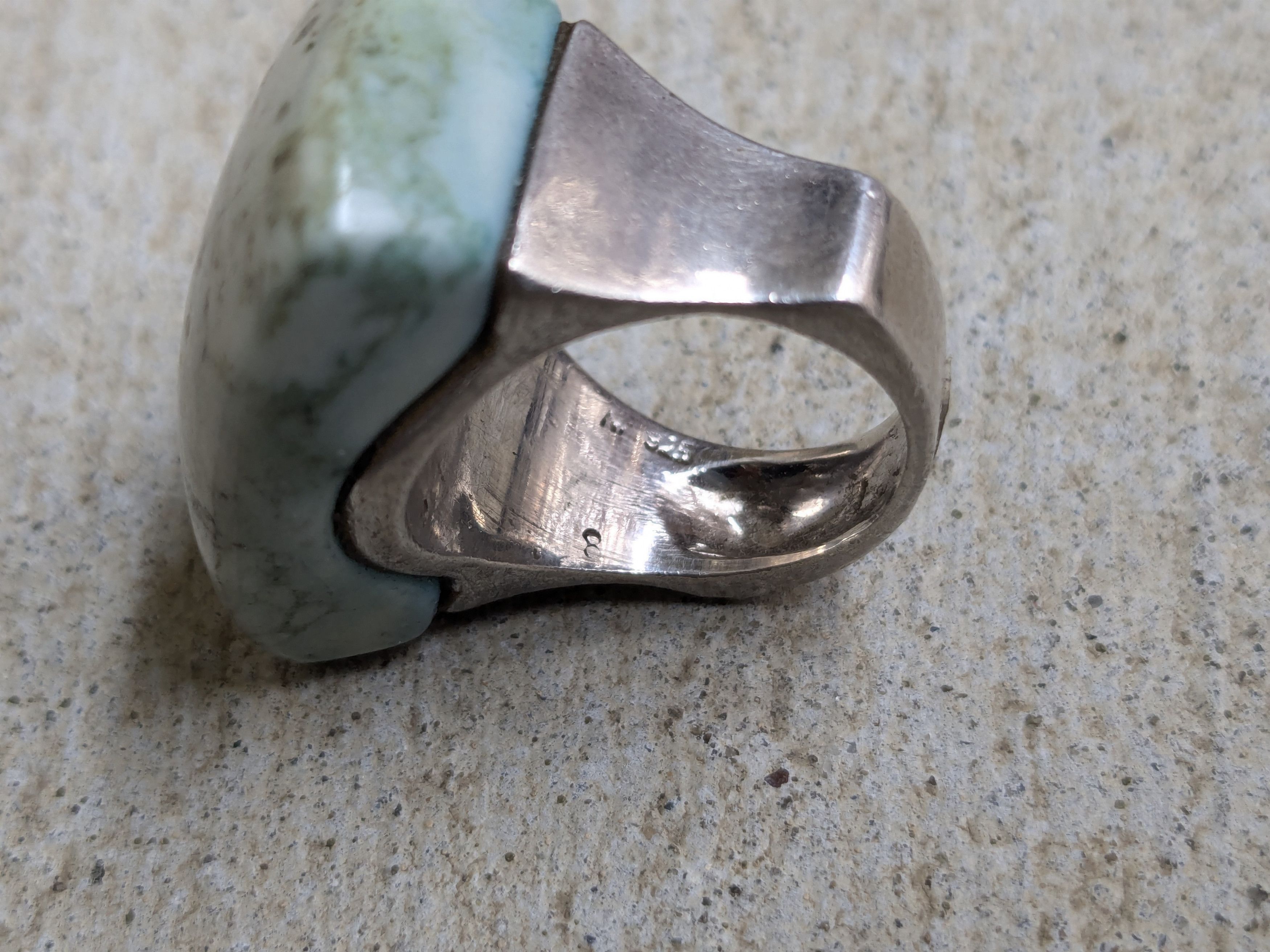 Jewelry Vintage Sterling Silver Ring Blue Howlite 7.75 Modern Size ONE SIZE - 12 Thumbnail