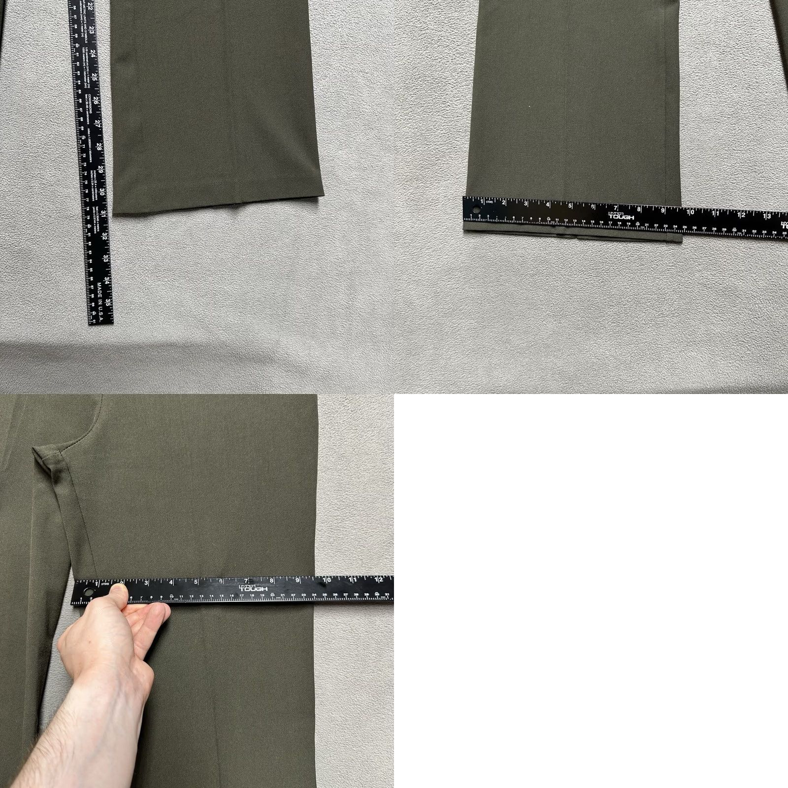 Olive CELYN B Pants Womens Medium Olive Green Stretch Flared Trousers Bootcut Italy Size 32" / US 10 / IT 46 - 9 Thumbnail