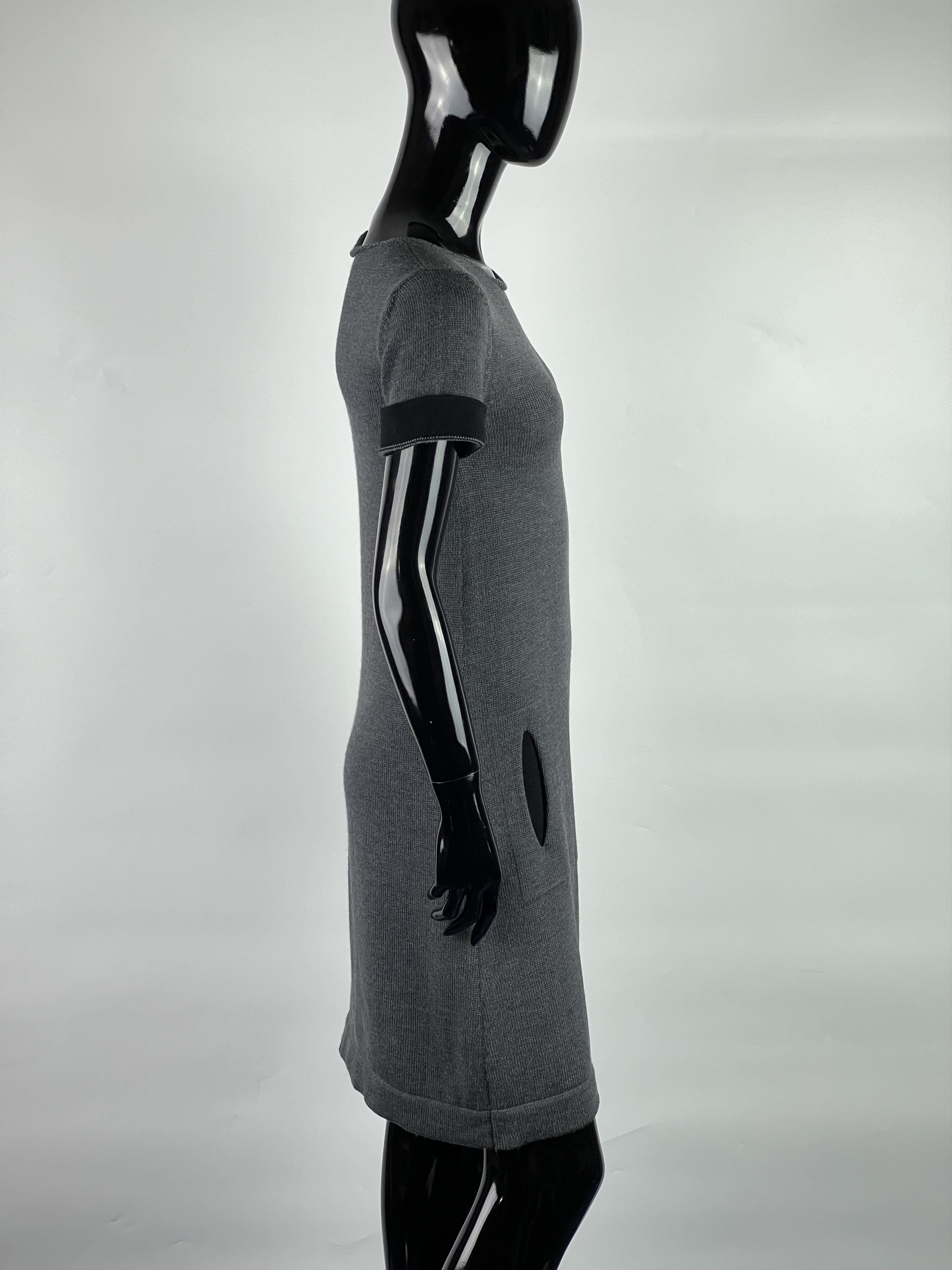 TWINSET Twin-Set Gray 100% Wool Dress Size M Size M / US 6-8 / IT 42-44 - 2 Thumbnail