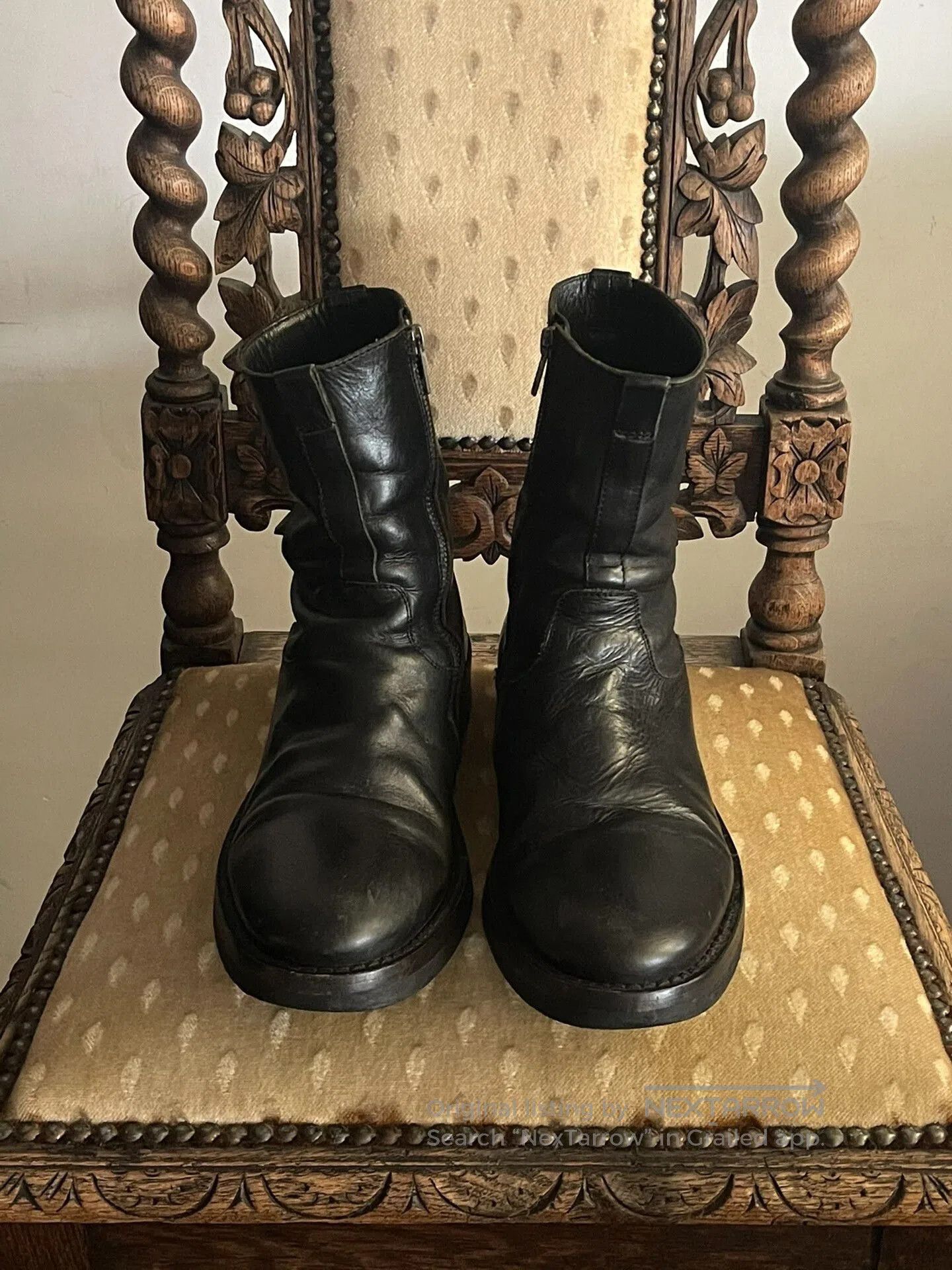 Ann Demeulemeester Ann Demeulemeester Combat Boots in Black. Size US 10.5 / EU 43-44 - 3 Thumbnail