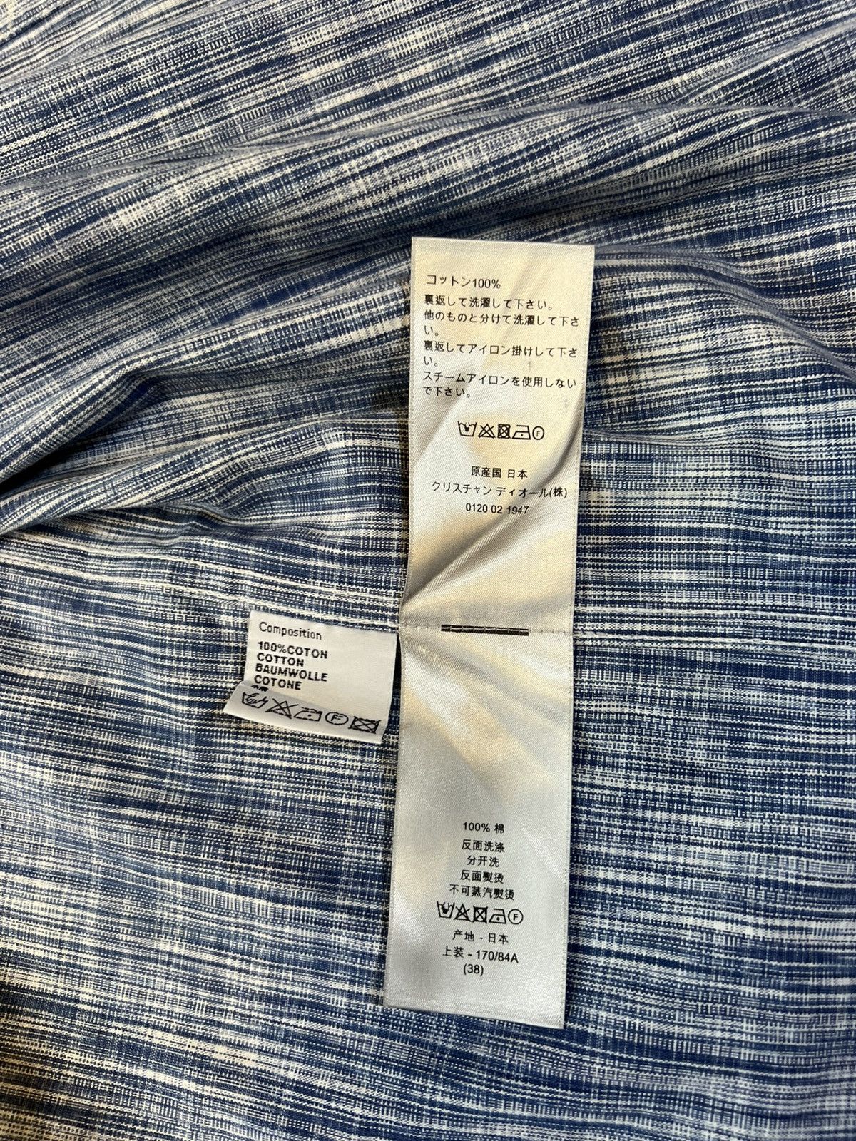 Dior Dior oblique monogram denim Mens Button Up Shirt Overshirt Size US M / EU 48-50 / 2 - 14 Thumbnail