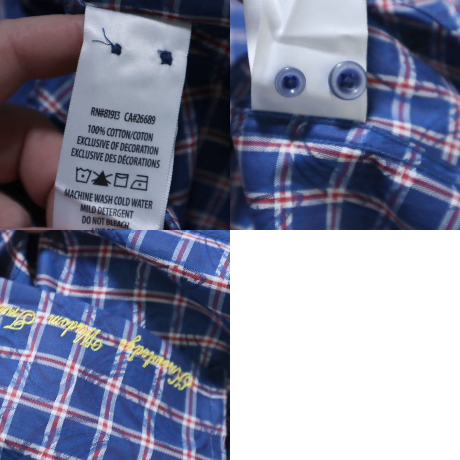 Robert Graham Robert Graham Waterford Flip Cuff Cotton Gingham Shirt Blue Mens L Size US L / EU 52-54 / 3 - 8 Thumbnail