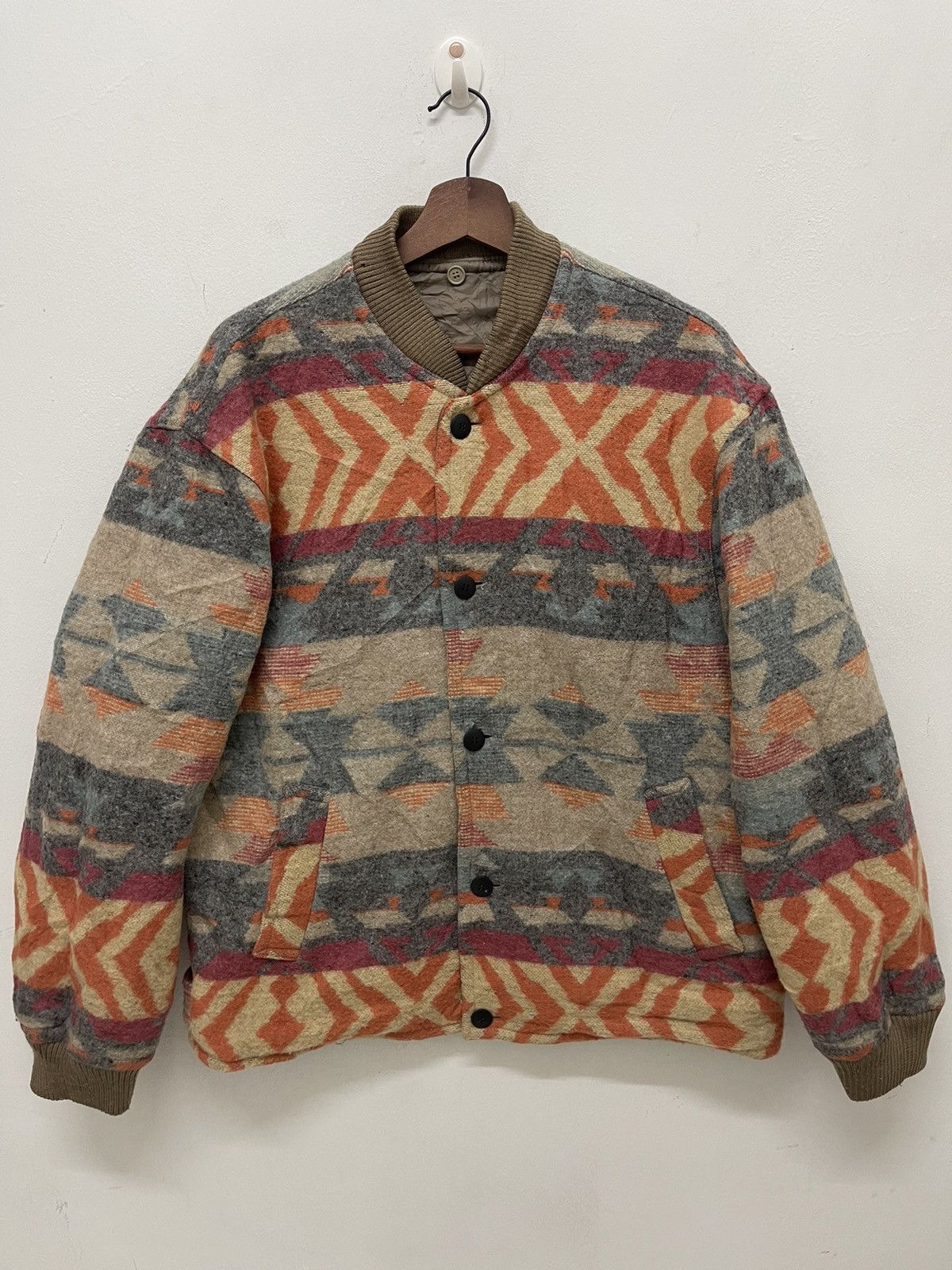 Vintage VINTAGE AZTEC NAVAJO BOMBER WOOL JACKET Size US L / EU 52-54 / 3 - 5 Thumbnail