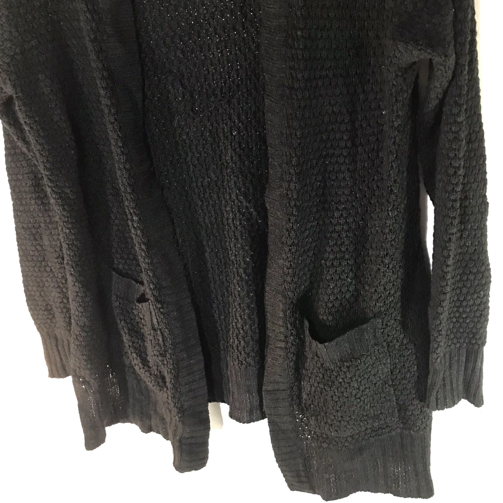 Vintage Love By Chelsey Women's Cardigan Sweater Open Front Long Sleeve Black Fall Winter L Size L / US 10 / IT 46 - 3 Thumbnail