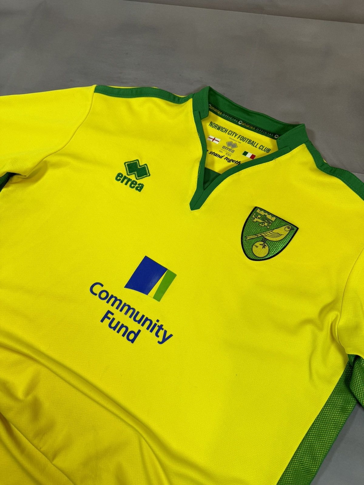 Errea × Vintage Vintage Norwich City 2016/17 Errea Soccer Jersey Blokcore Size US XXL / EU 58 / 5 - 6 Thumbnail