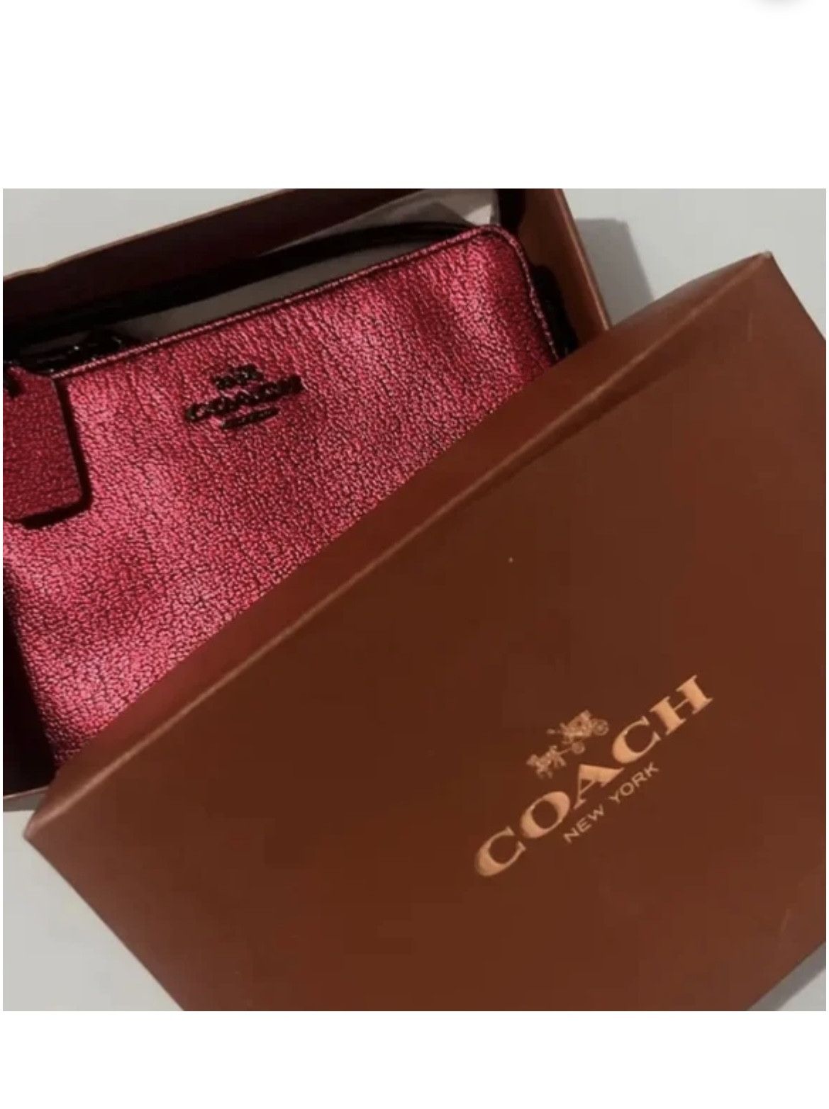 Coach COACH Red Metallic Leather Wristlet Wallet Size ONE SIZE - 5 Thumbnail