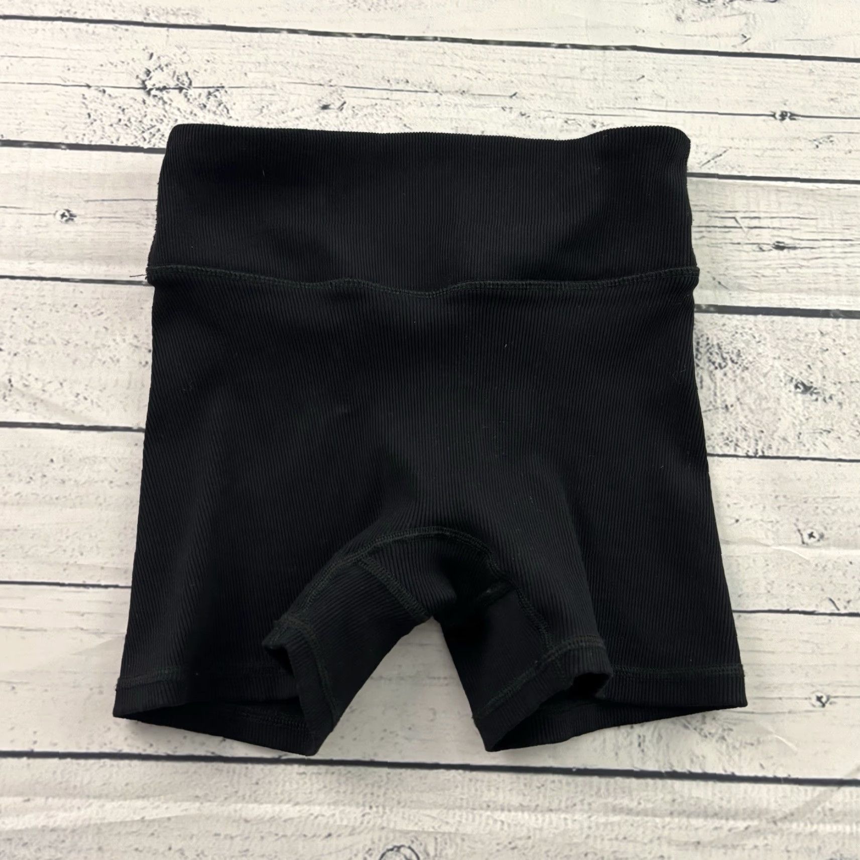 Vintage Monday Body Shorts Women's S Black Athletic Ribbed Body Compression Shorts Women Black S Size 28" / US 6 / IT 42 - 2 Thumbnail