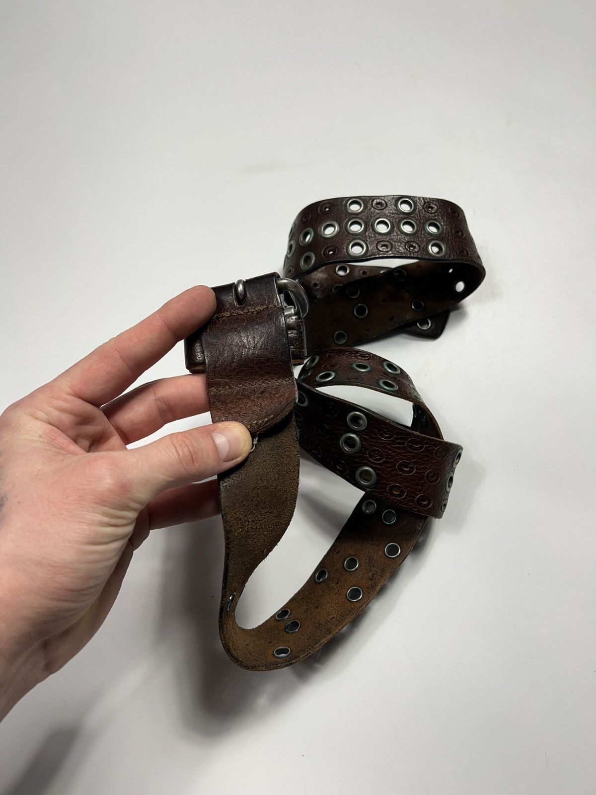 Diesel Vintage Diesel Leather Full of Holes Belt Simon style Size ONE SIZE - 6 Thumbnail