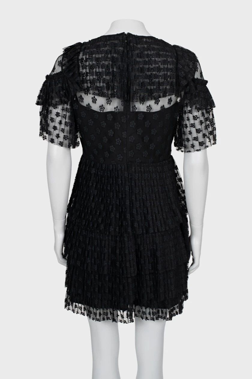 Designer × Sandro Sandro Floral-lace tiered dress Black Size XS / US 0-2 / IT 36-38 - 3 Thumbnail