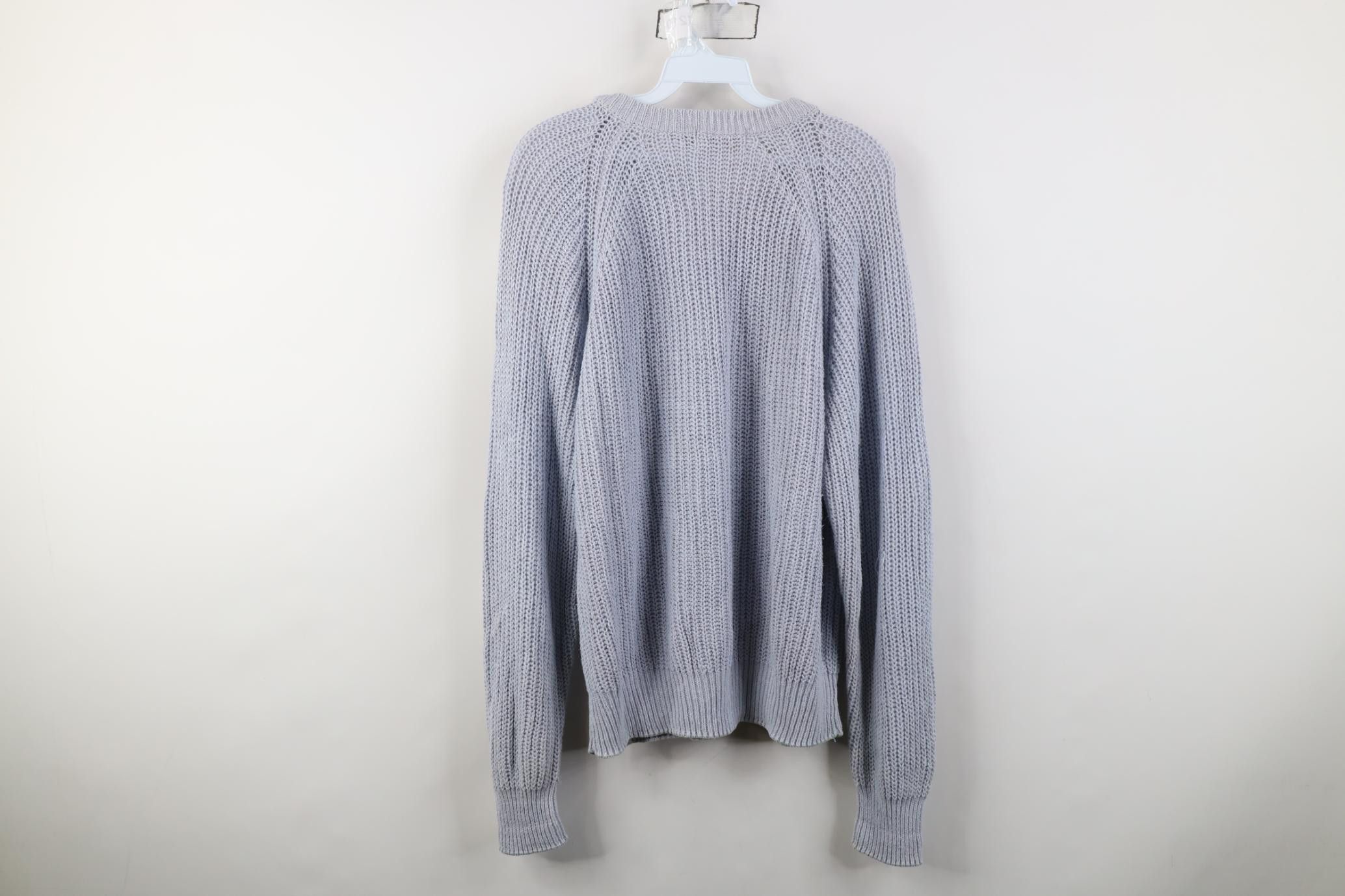 Vintage Vintage 90s Streetwear Ribbed Crewneck Sweater Light Blue Size US L / EU 52-54 / 3 - 8 Thumbnail