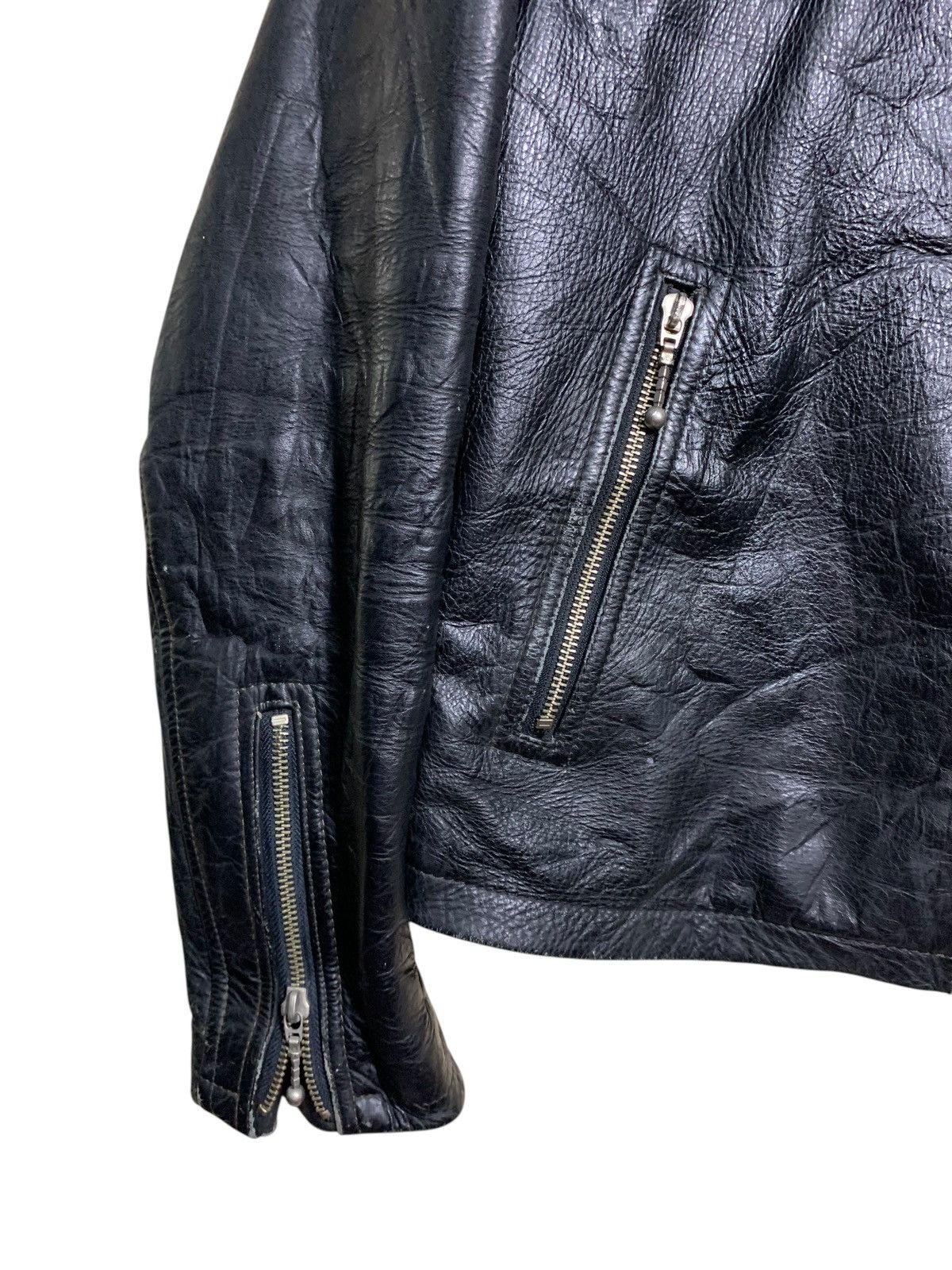 Genuine Leather 🔥BLACK LEATHER BIKERS JACKETS CAFERACER Size US L / EU 52-54 / 3 - 6 Thumbnail