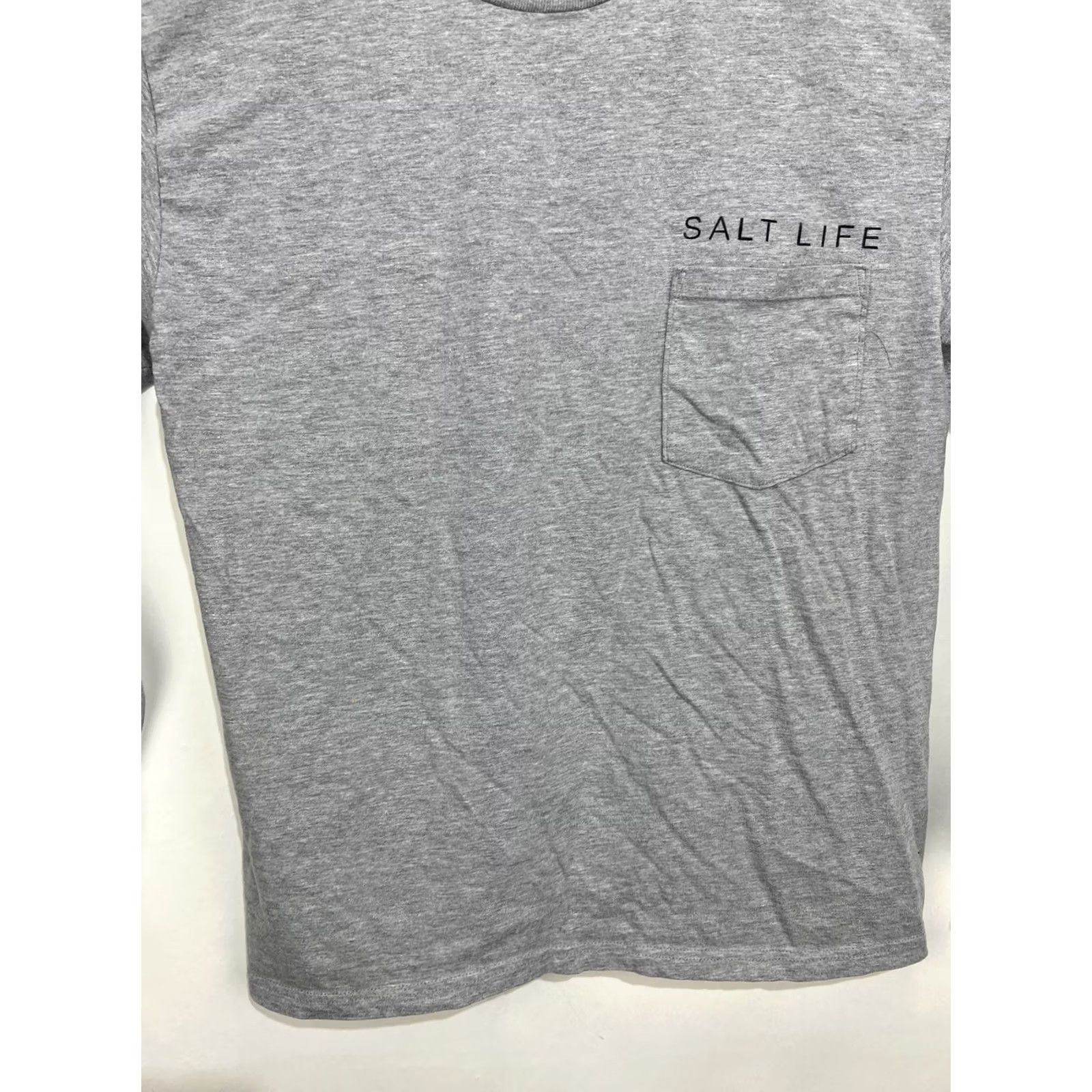 Vintage SALT LIFE Live Salty Long Sleeve Pocket T-Shirt Grey USA Flag Men's M Medium Size US M / EU 48-50 / 2 - 5 Thumbnail