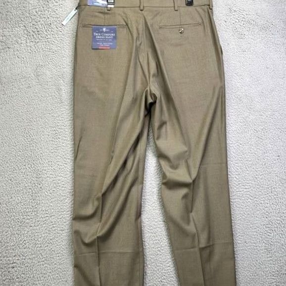 Croft & Barrow VINTAGE Croft Barrow Dress Pants Men 36X32 Brown True Comfort Classic Fit Flat Front NEW Size US 36 / EU 52 - 3 Thumbnail