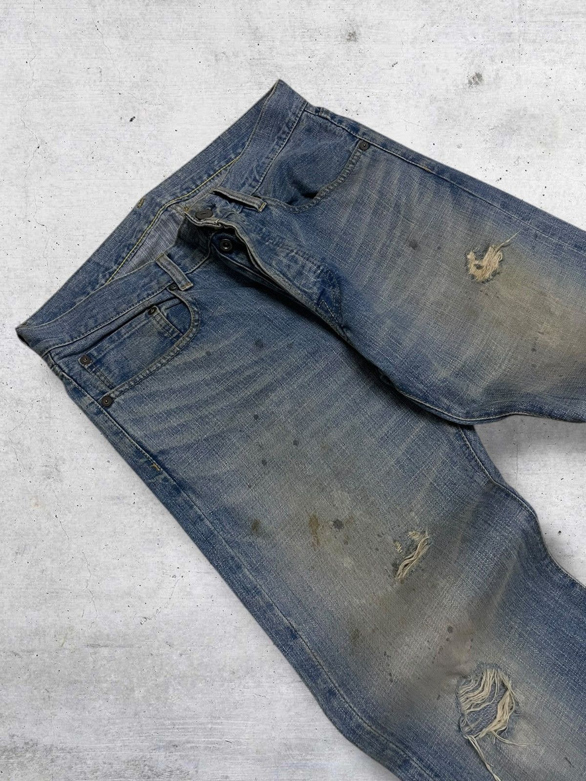 If Six Was Nine VINTAGE NANO UNIVERSE JAPAN DESIGNER MUDWASH RIPPED DENIM Size US 32 / EU 48 - 7 Thumbnail