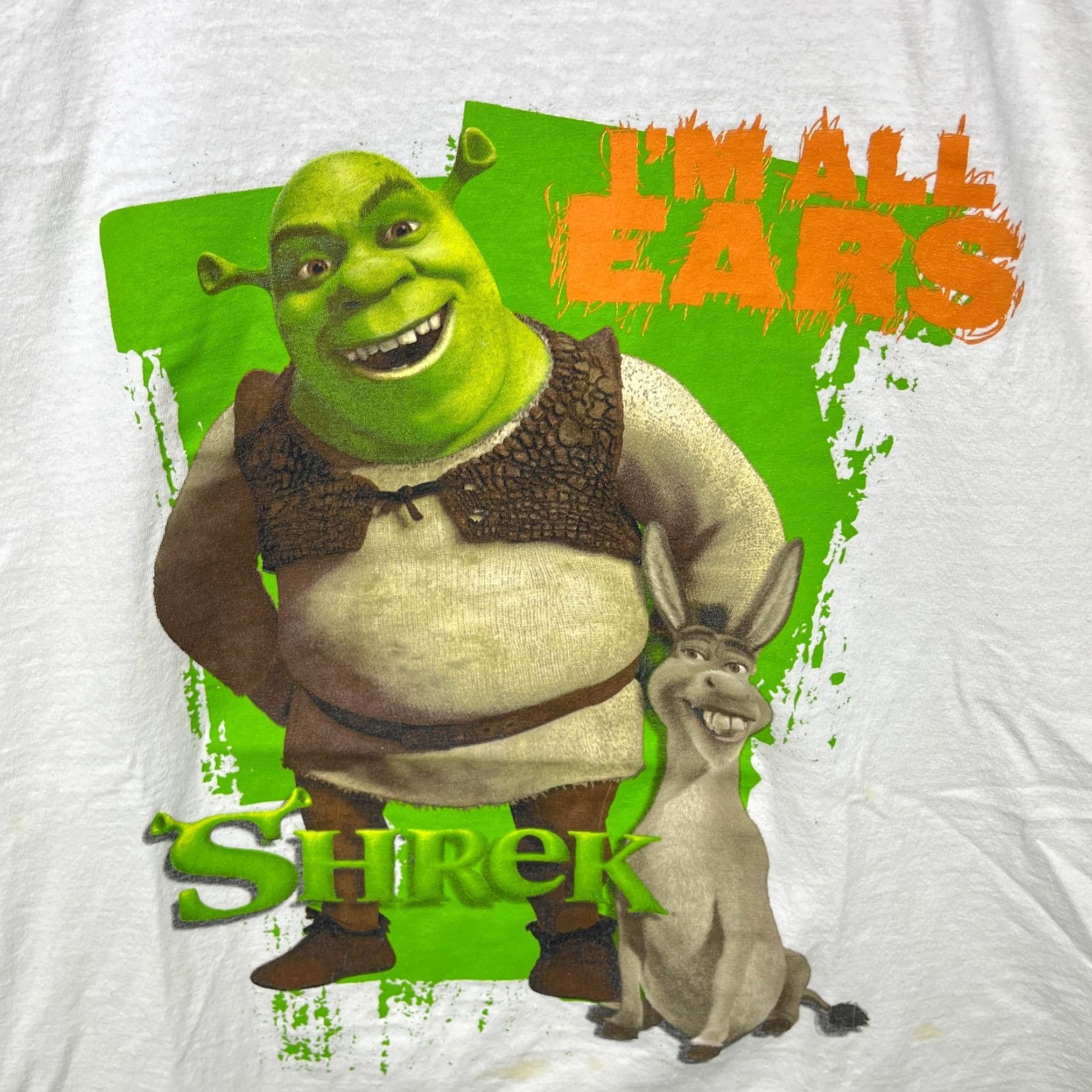 Sears VINTAGE Shrek 2 Movie Promo T Shirt XL Men White I'm All Ears 2004 Size US XL / EU 56 / 4 - 3 Thumbnail