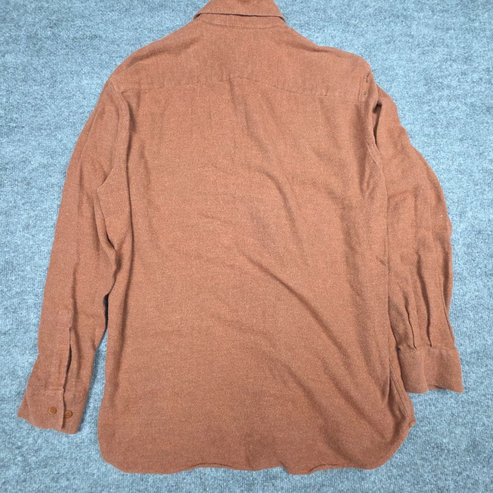 Ermenegildo Zegna VINTAGE Ermenegildo Zegna Flannel Shirt Button-Up XL Orange Cotton Men's Italy Size US XL / EU 56 / 4 - 3 Thumbnail