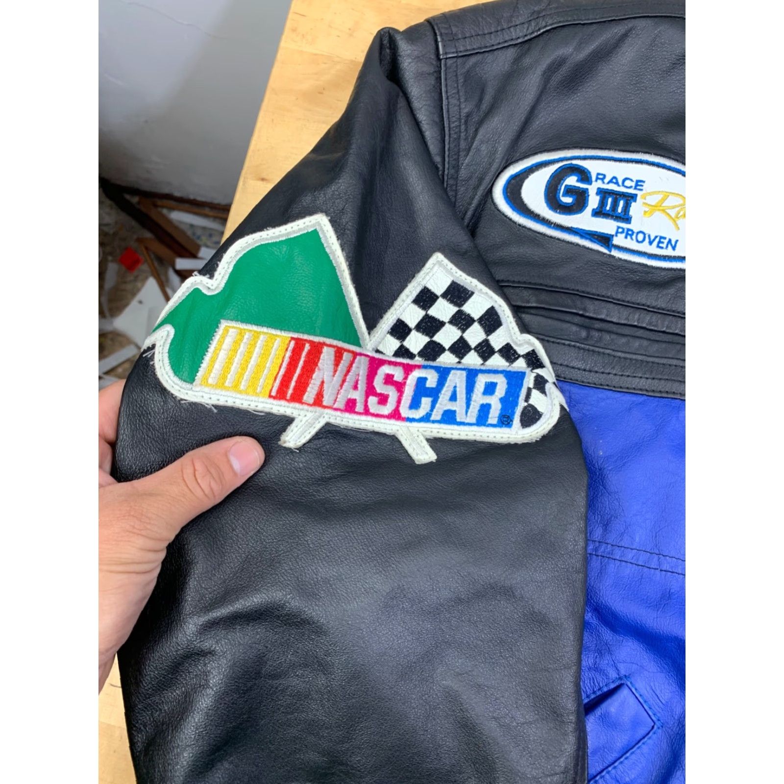 G-III VINTAGE G-III Leather Team Nascar Jacket Mens XL Black Full Zip Size US XL / EU 56 / 4 - 2 Thumbnail