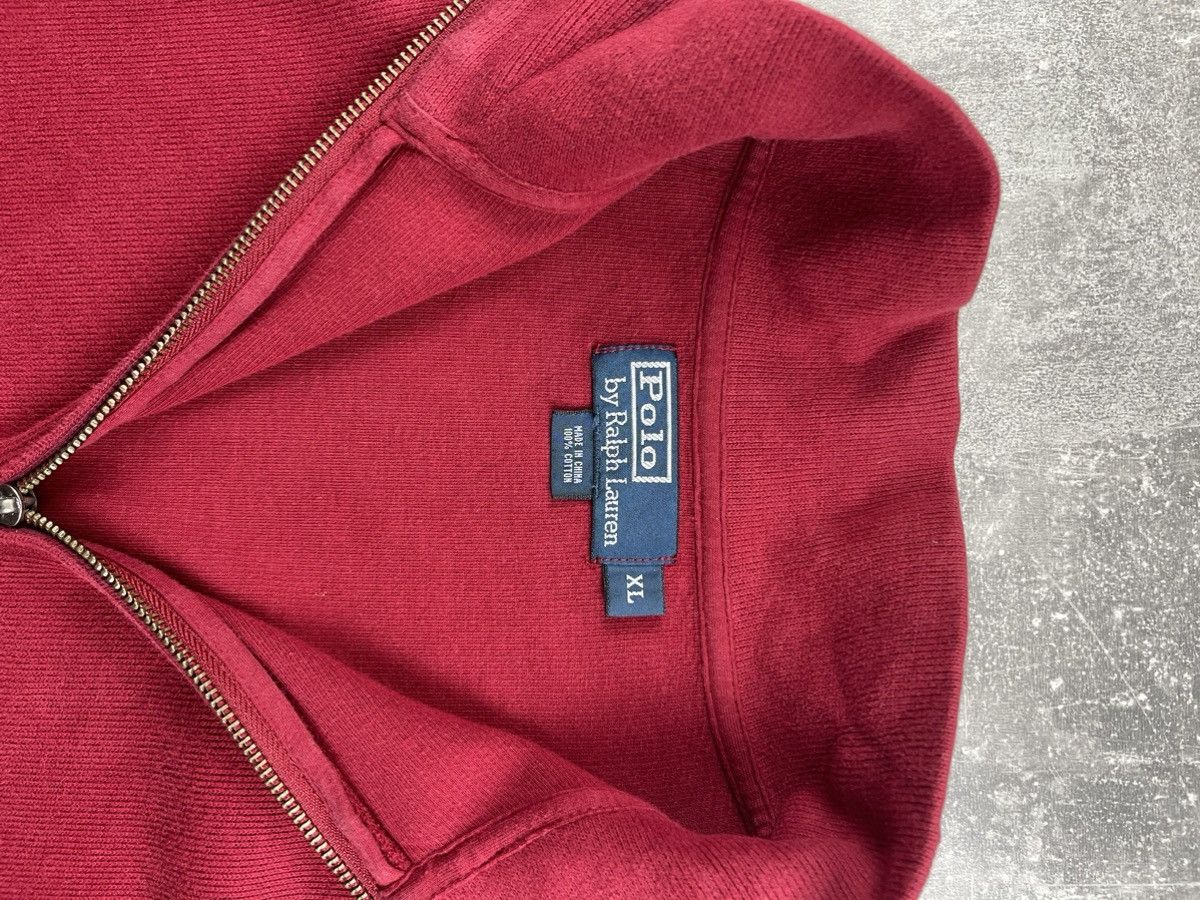 Polo Ralph Lauren × Vintage Vintage Polo Ralph Lauren Red Cotton 1/4 Zip Sweater Size US XL / EU 56 / 4 - 6 Thumbnail