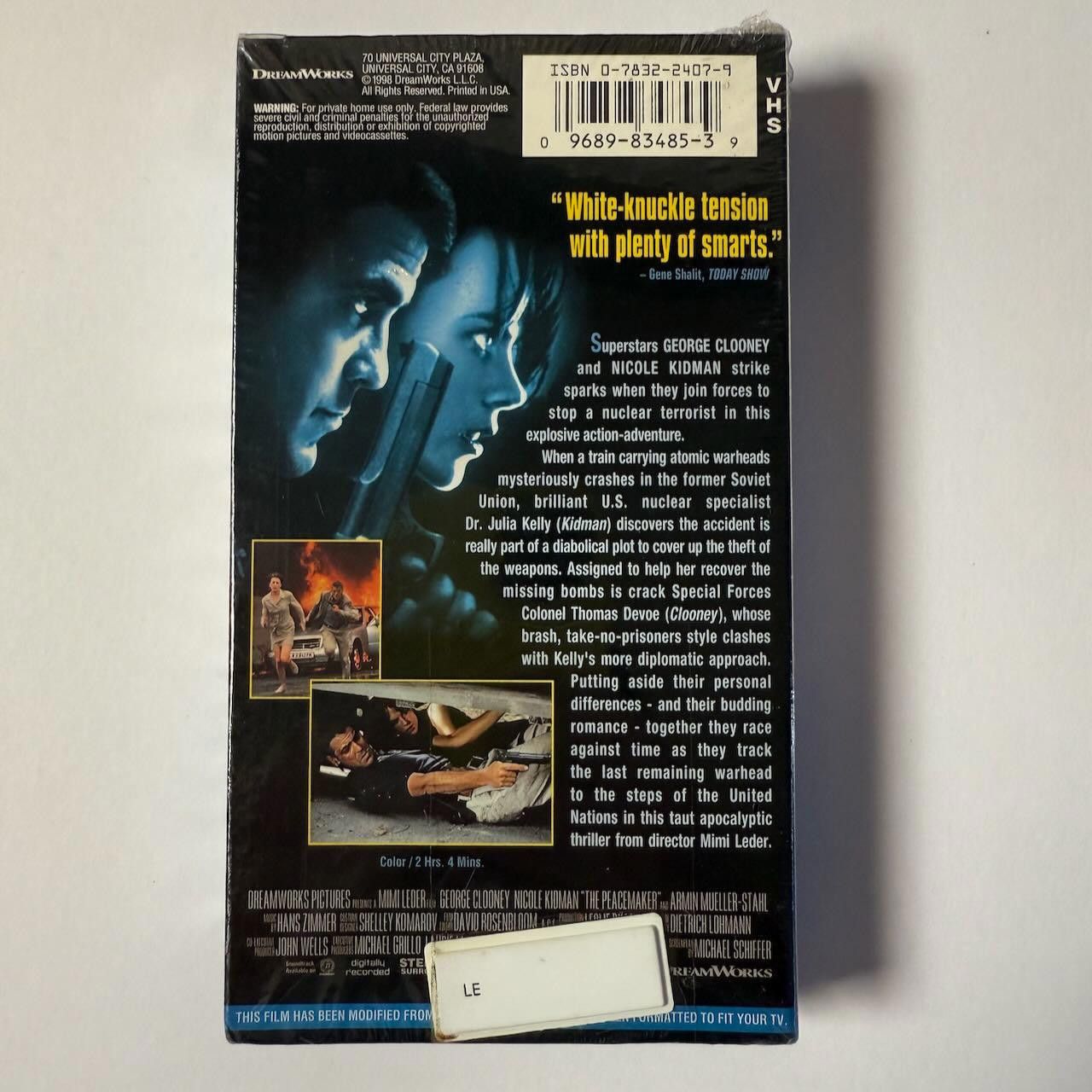 Designer RARE The Peacemaker VHS 1998 Clooney & Kidman SKG DS Size ONE SIZE - 2 Thumbnail