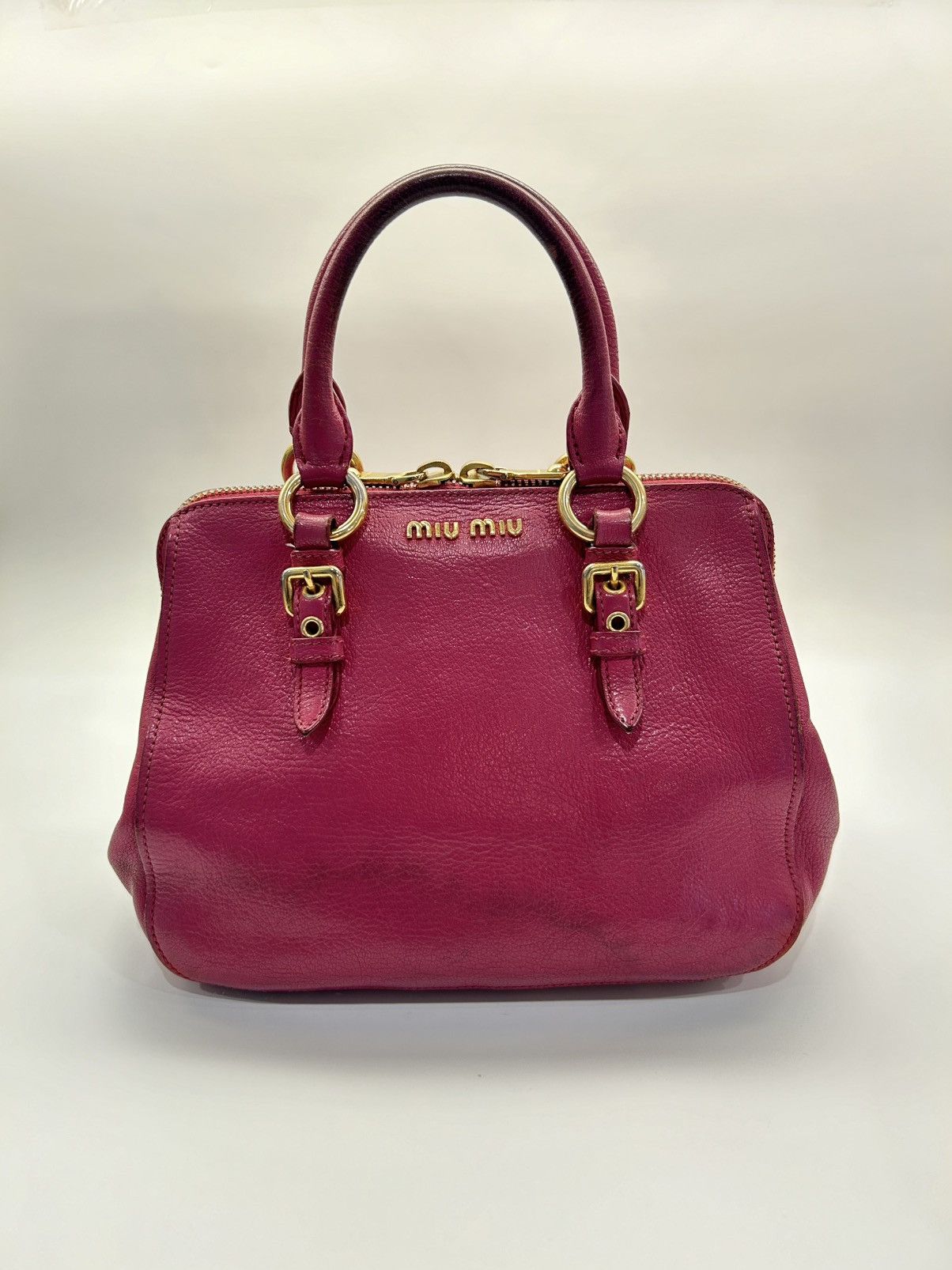 Miu Miu Miu Miu Madras Leather Pink Handbag Size ONE SIZE - 1 Thumbnail