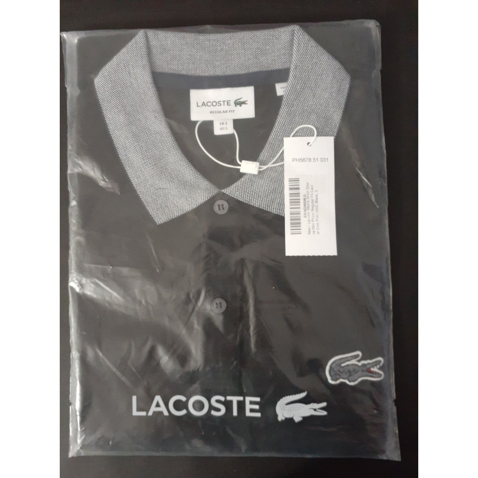 Lacoste Lacoste Men's Mini Pique Regular Fit Caviar Croc Polo S Size US S / EU 44-46 / 1 - 2 Thumbnail