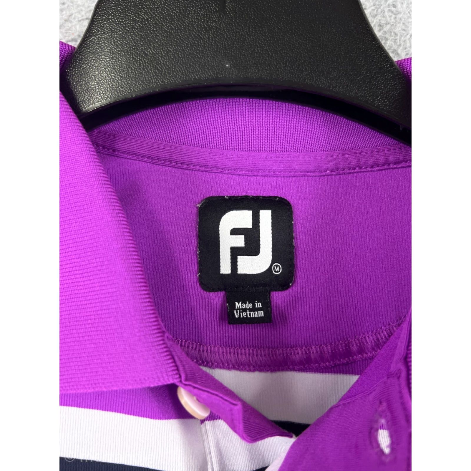 Footjoy FootJoy Polo Shirt Men Medium Purple Stripe Short Sleeve Golf Polo Lightweight Shirt Mens Purple Stripe FootJoy Size US M / EU 48-50 / 2 - 3 Thumbnail