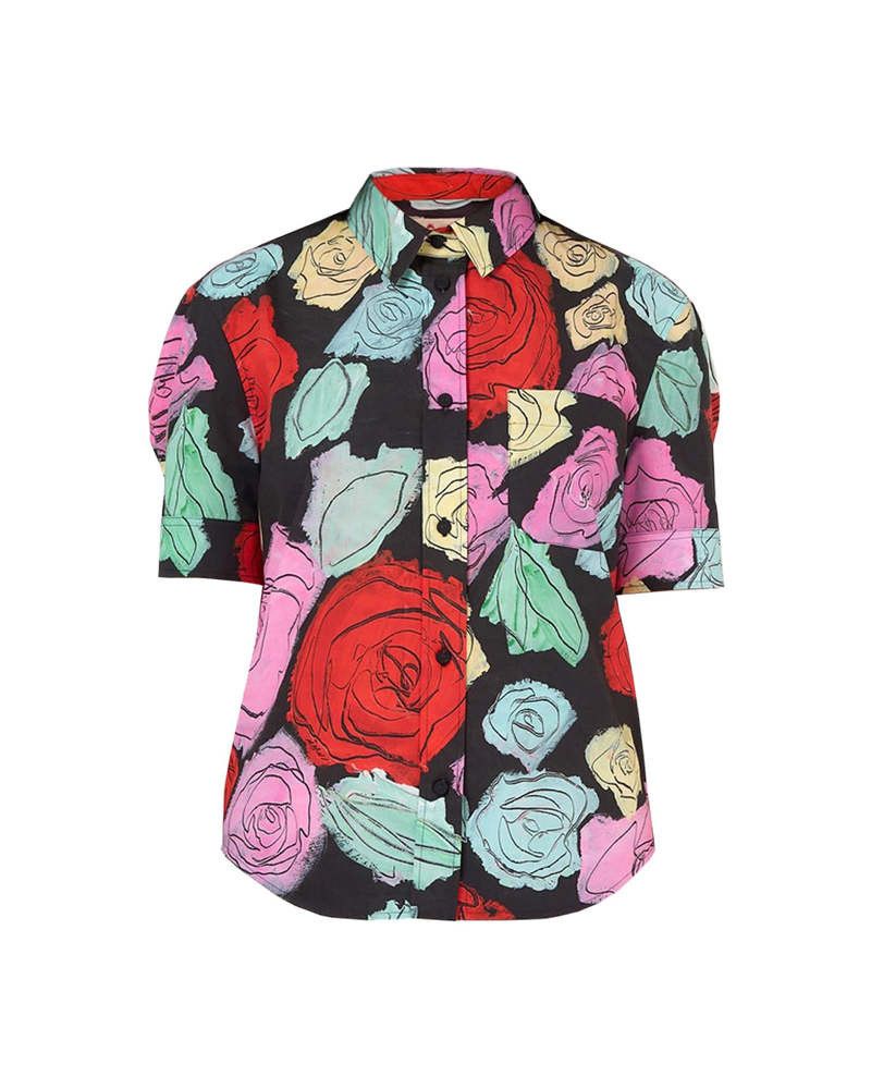 Marni o1w1db10426 Short Sleeved Cotton Poplin Shirt in Multicolor Size XL / US 12-14 / IT 48-50 - 1 Thumbnail