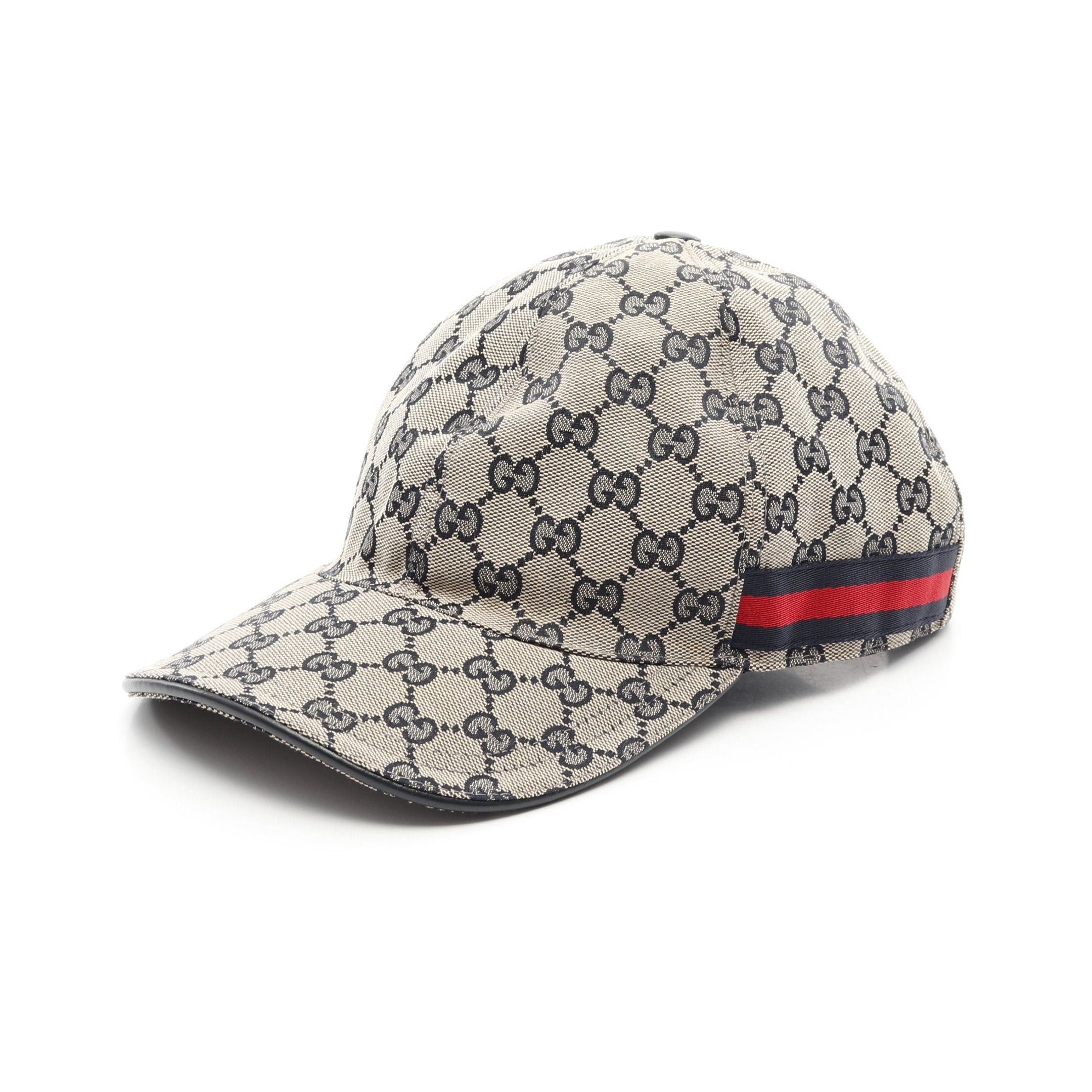 Gucci Gucci Gg Canvas Web Line Cap Beige Navy Red Size ONE SIZE - 1 Thumbnail