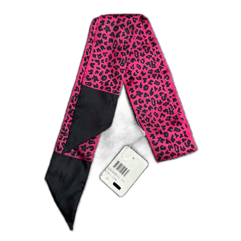 Dior Raspberry Red Leopard Print Silk Scarf