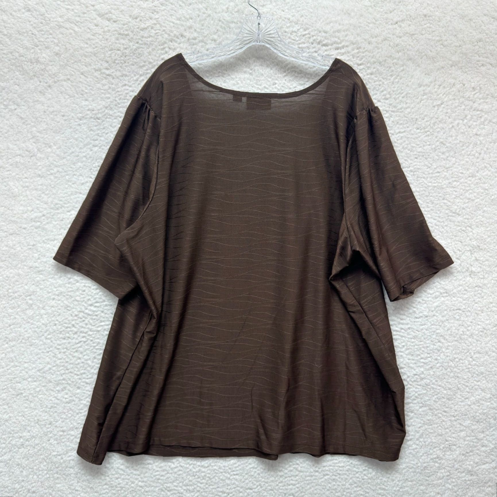 Avenue VINTAGE Avenue Plus Size Slinky Stretch Top 30W 32 Brown Boho Grunge Shirt Womens Size 4XL / US 24-26 - 2 Thumbnail