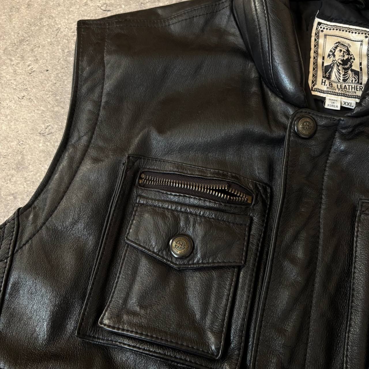 Japanese Brand × Leather Y2k Real Leather Japanese Brand Vest Size US L / EU 52-54 / 3 - 5 Thumbnail
