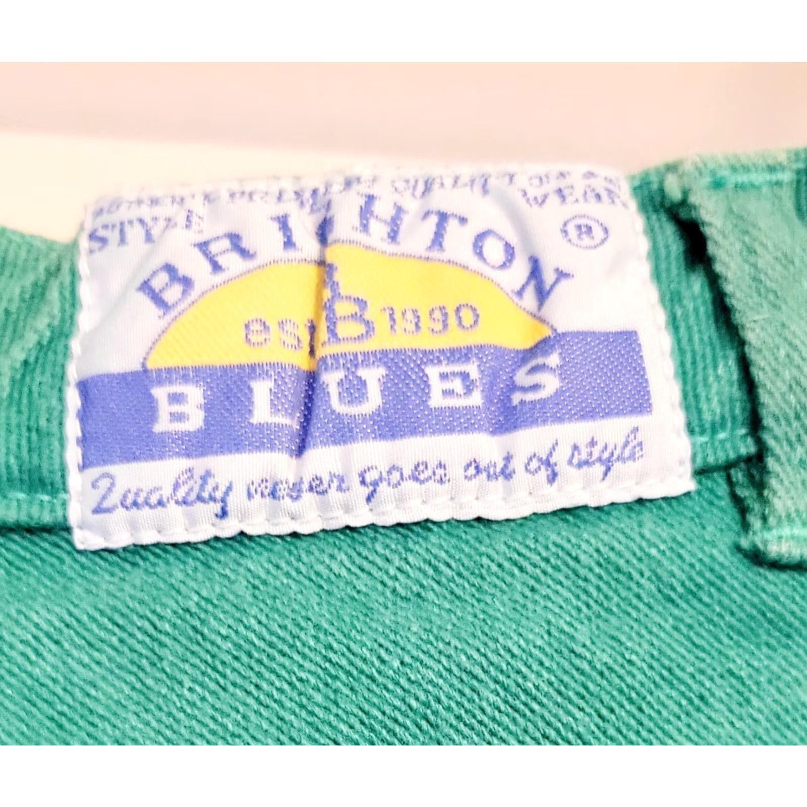 Brighton VINTAGE Brighton Blues Green Stretchy Skinny Jeans 15/16 Juniors Denim Grunge 90s Punk Womens/Mens Size 36" / US 14 / IT 50 - 4 Thumbnail