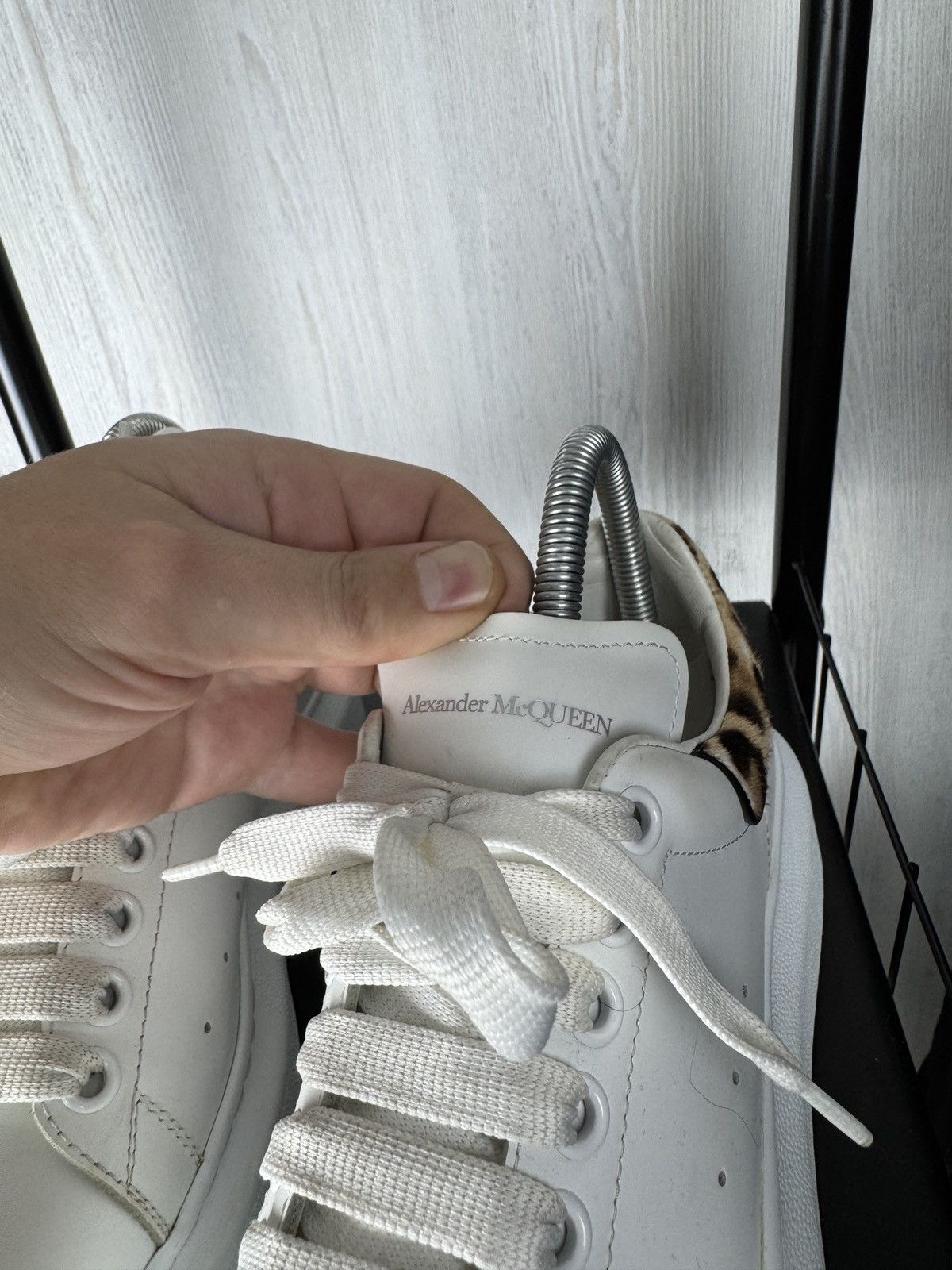 Alexander McQueen Alexander McQueen Oversized Leather Sneakers Leopard Back Size US 8.5 / IT 38.5 - 7 Thumbnail