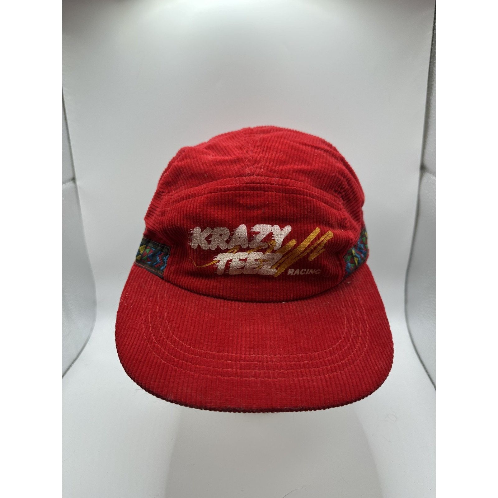 Other Vintage Krazy Tee Racing Corduroy Hat Red Size ONE SIZE - 1 Thumbnail