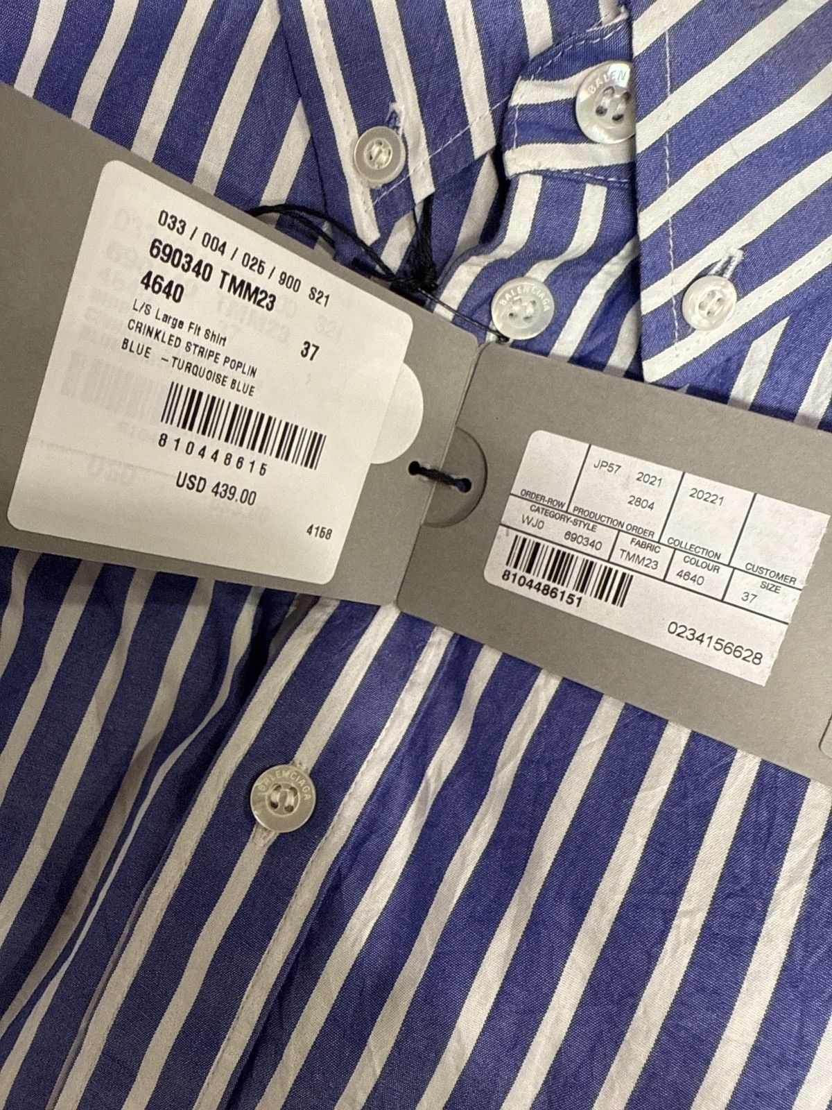Balenciaga Balenciaga Striped Button Up Shirt XL Size US L / EU 52-54 / 3 - 4 Thumbnail