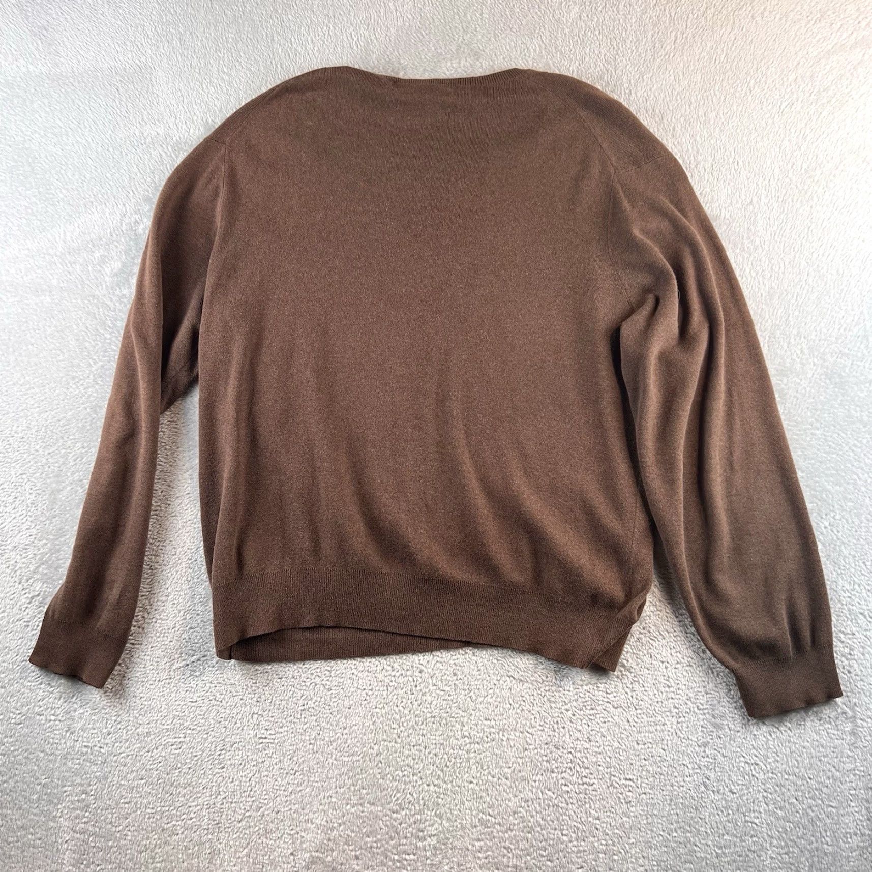 Polo Ralph Lauren VTG Polo Ralph Lauren V Neck SweatER Pima Cotton Mens XL Brown Logo Zipper Knit Pullover Casual, Travel 3-Season Sports Mens XL Brown Size US XL / EU 56 / 4 - 2 Thumbnail