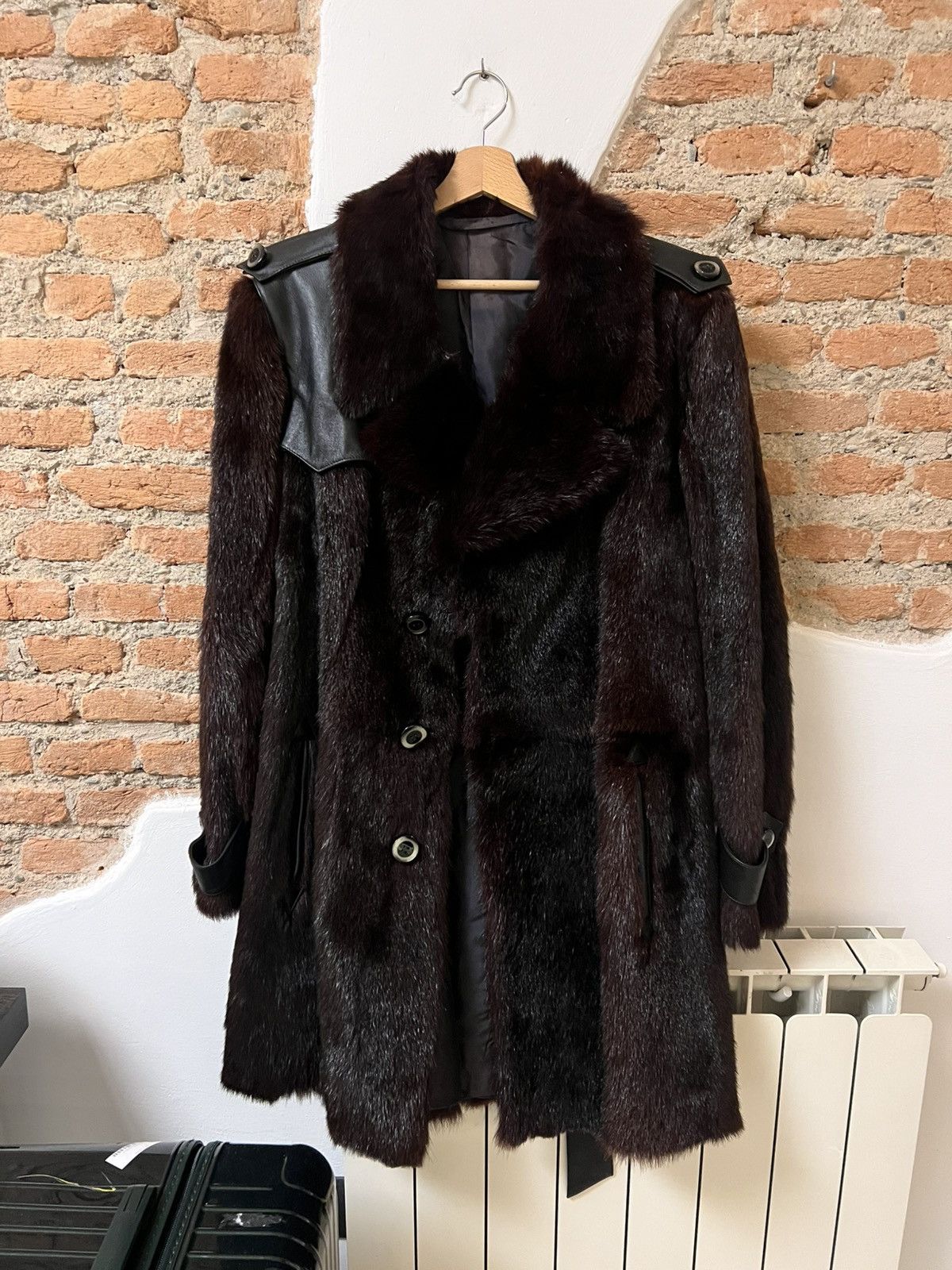 Vintage Leather/Beaver Fur Coat Mens Size US M / EU 48-50 / 2 - 1 Thumbnail